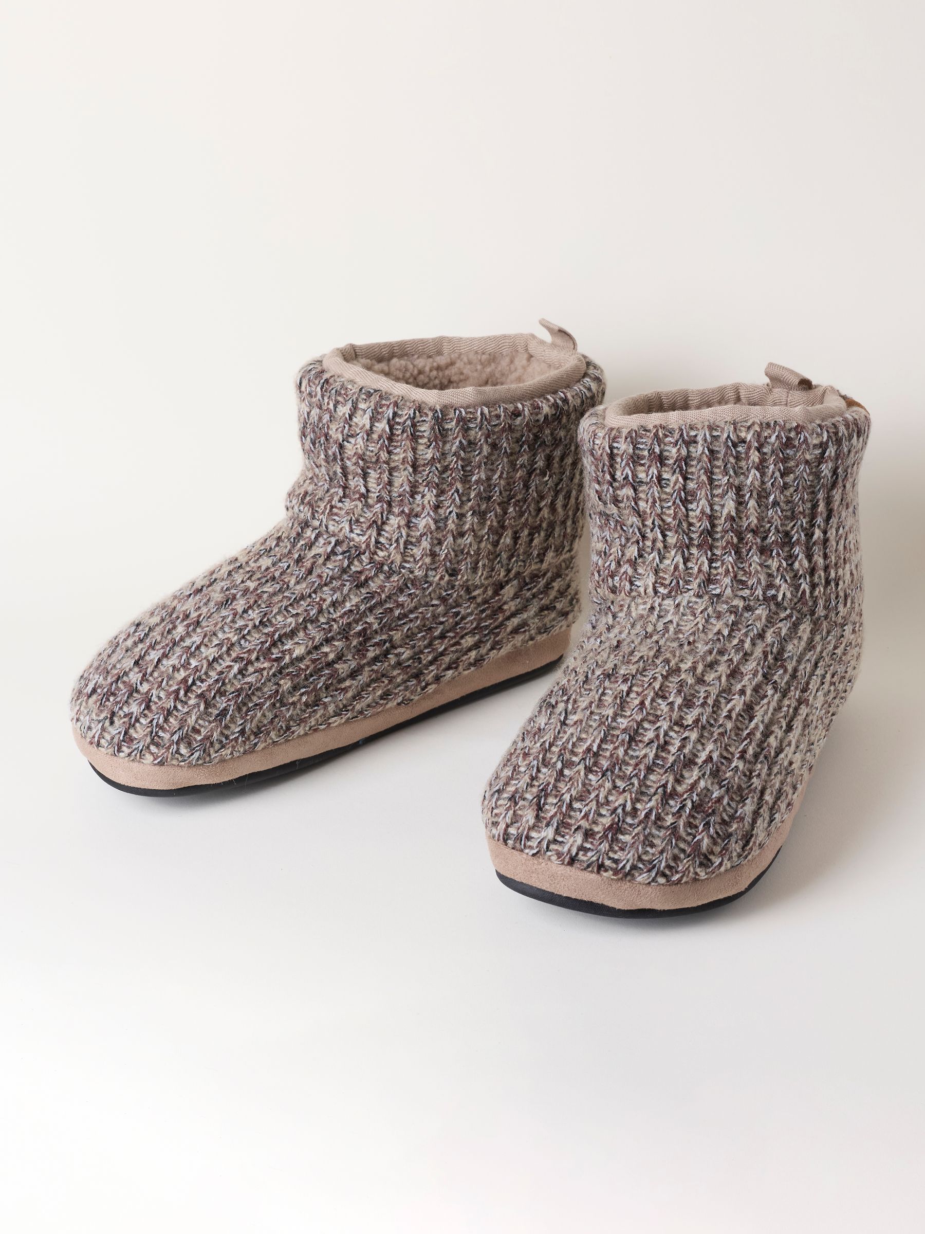 Matthew Oatmeal Knitted Boot Slipper - Image 2 of 3