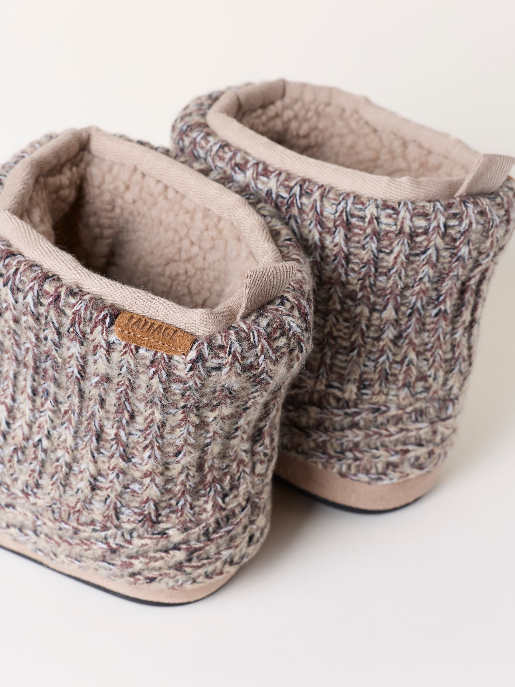 Matthew Oatmeal Knitted Boot Slipper - Image 3 of 3 Matthew Oatmeal Knitted Boot Slipper - Image 3 of 3