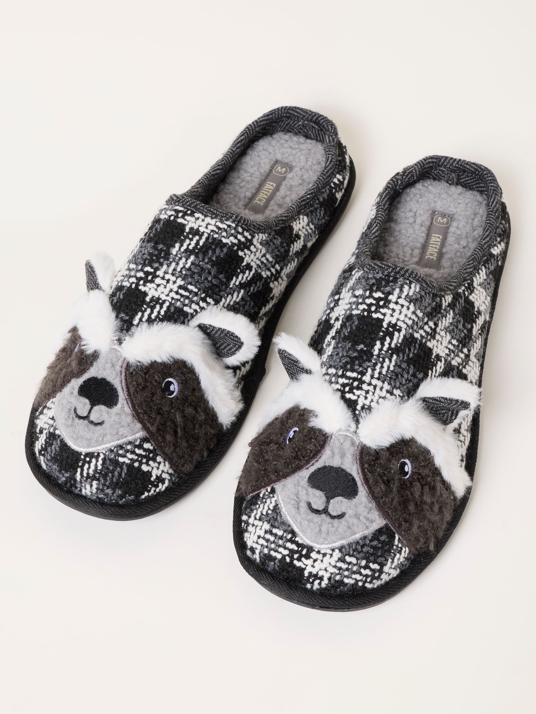Novelty Dark Grey Racoon Mule Slipper - Image 3 of 3