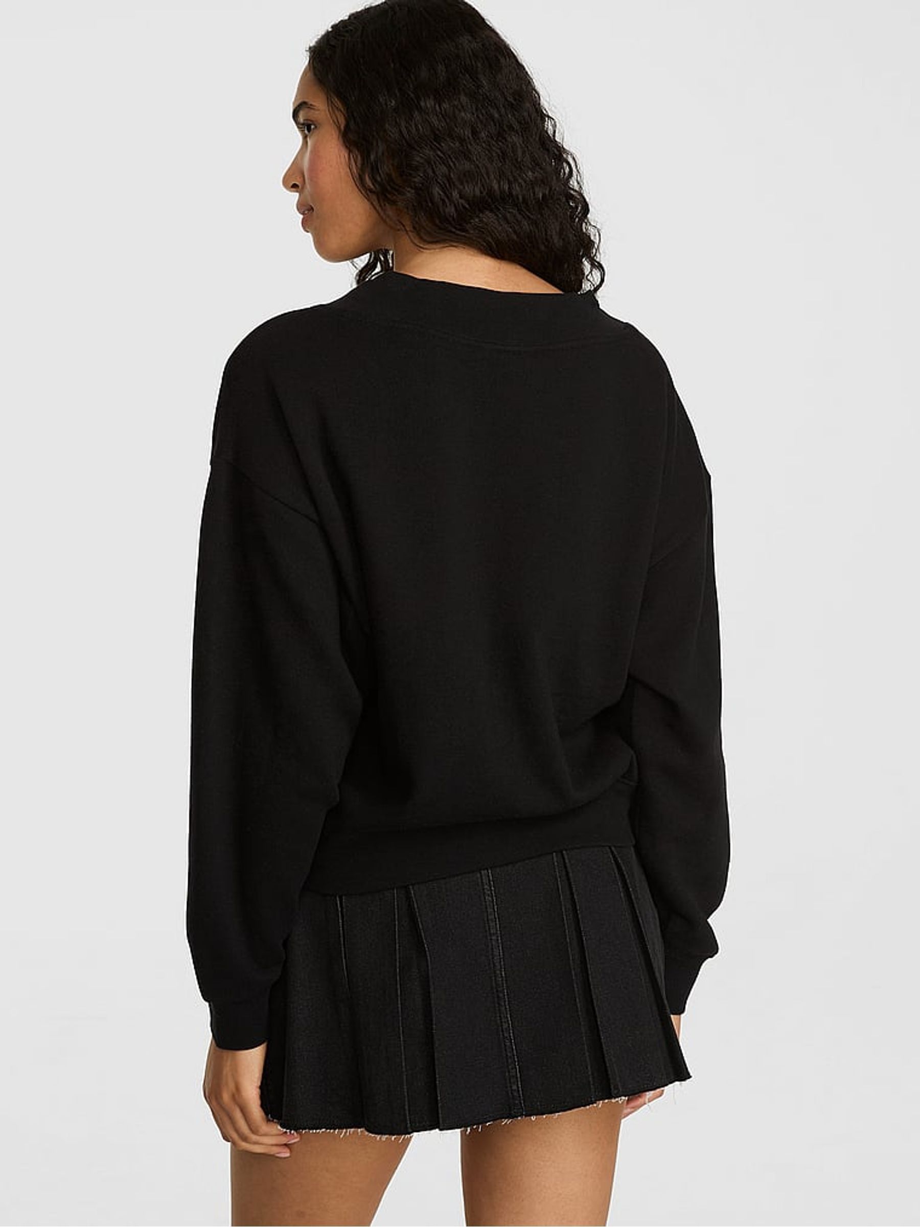 Black V-Neck Sweatshirt - Image 2 of 2