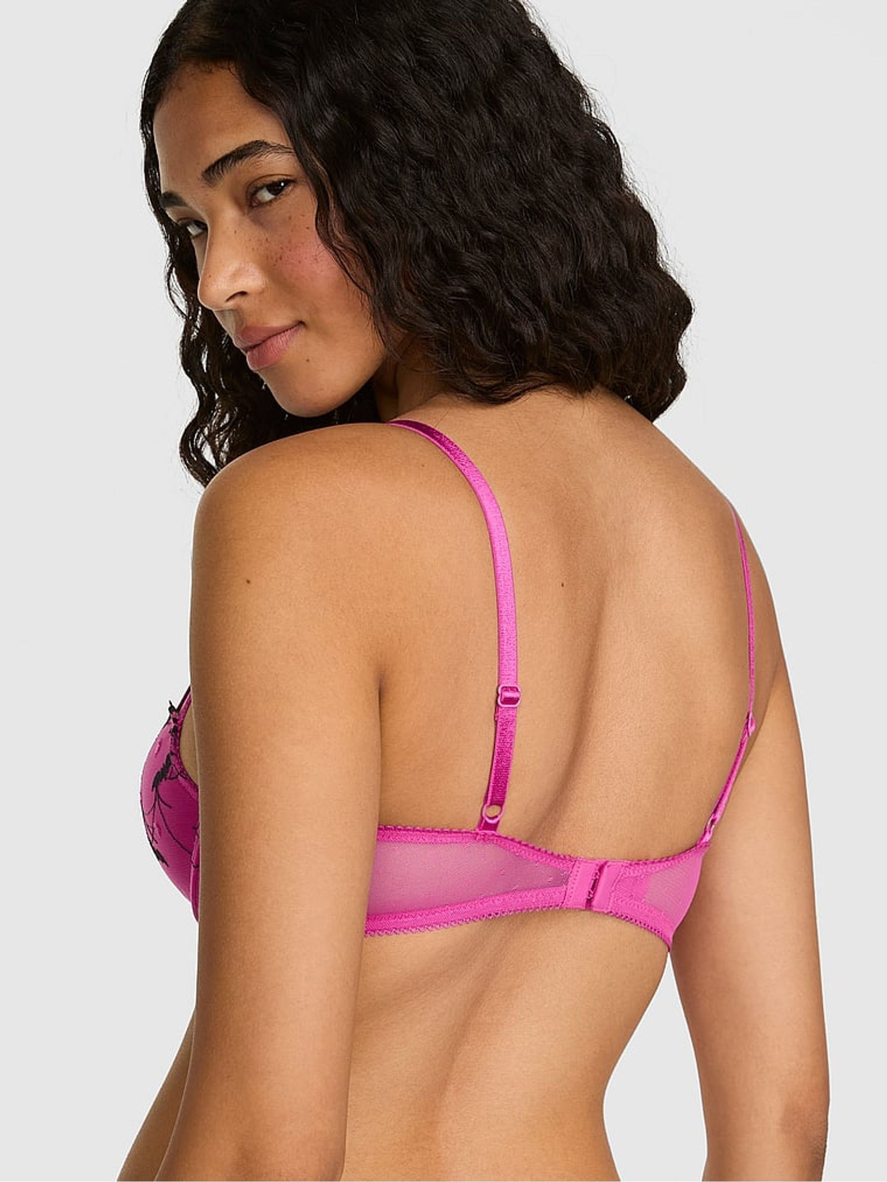 Pink Bat Balcony Halloween Embroidery Bra - Image 2 of 2