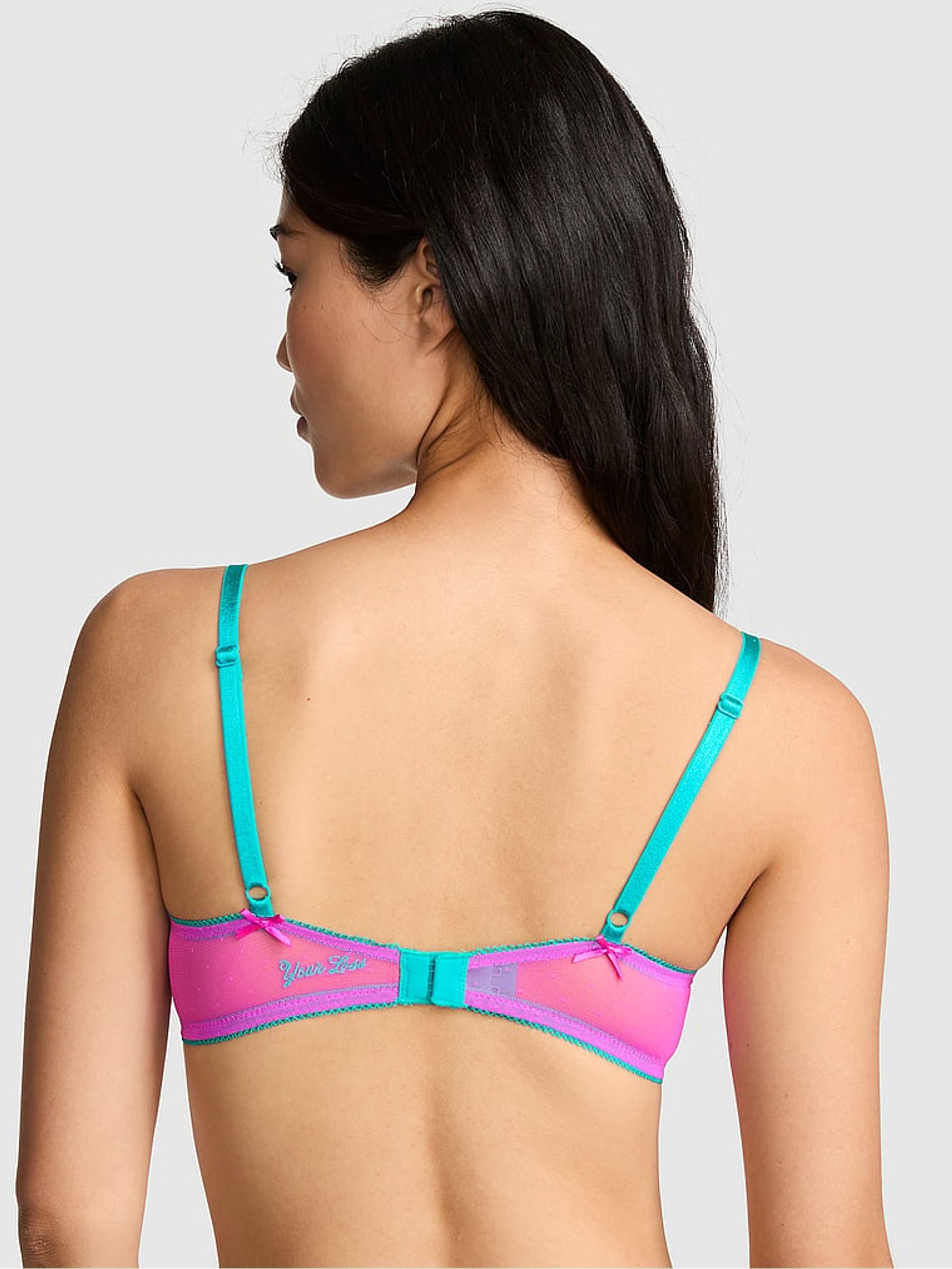 Pink Berry Push Up Pop Stitch Embroidery Bra - Image 2 of 2