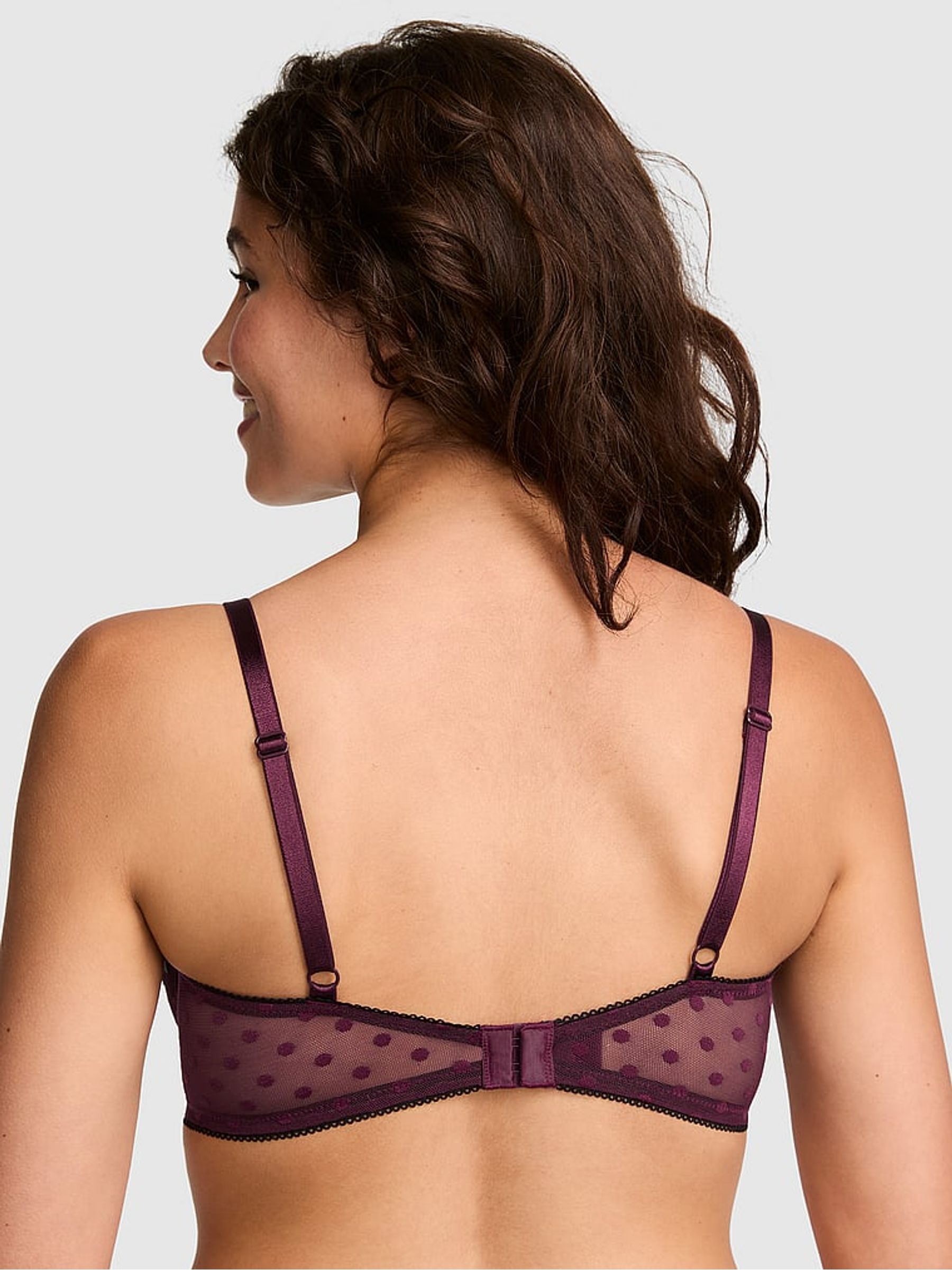 Purple Rose Lightly Lined Balcony Cherry Embroidery Bra - Image 2 of 2