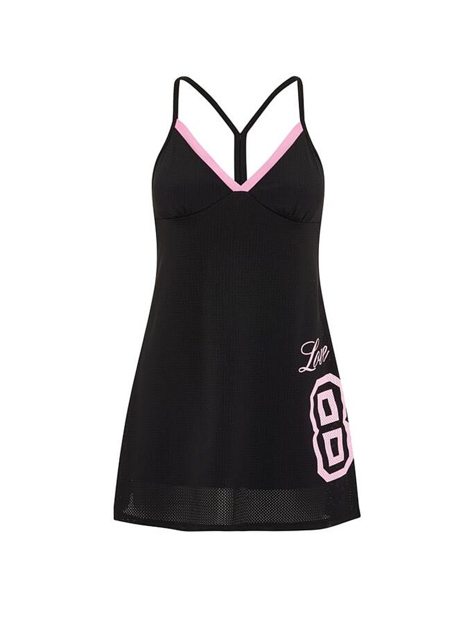 Black Mesh Racerback Dress - Image 3 of 3 Black Mesh Racerback Dress - Image 3 of 3