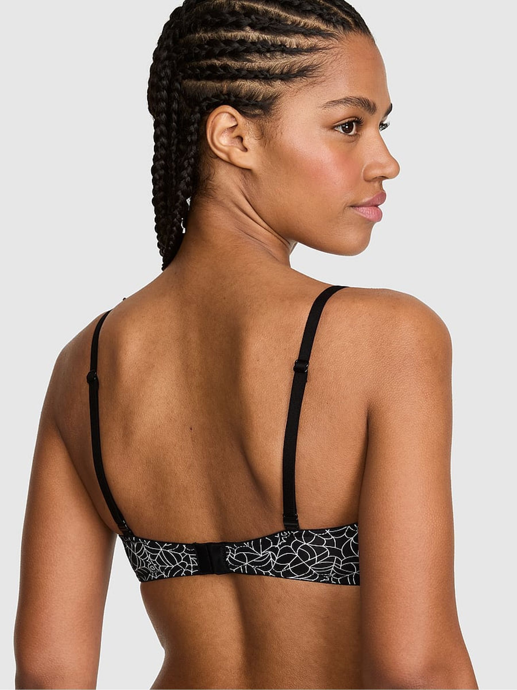 Black Spiderweb Print Lightly Lined Bra - Image 2 of 2 Black Spiderweb Print Lightly Lined Bra - Image 2 of 2