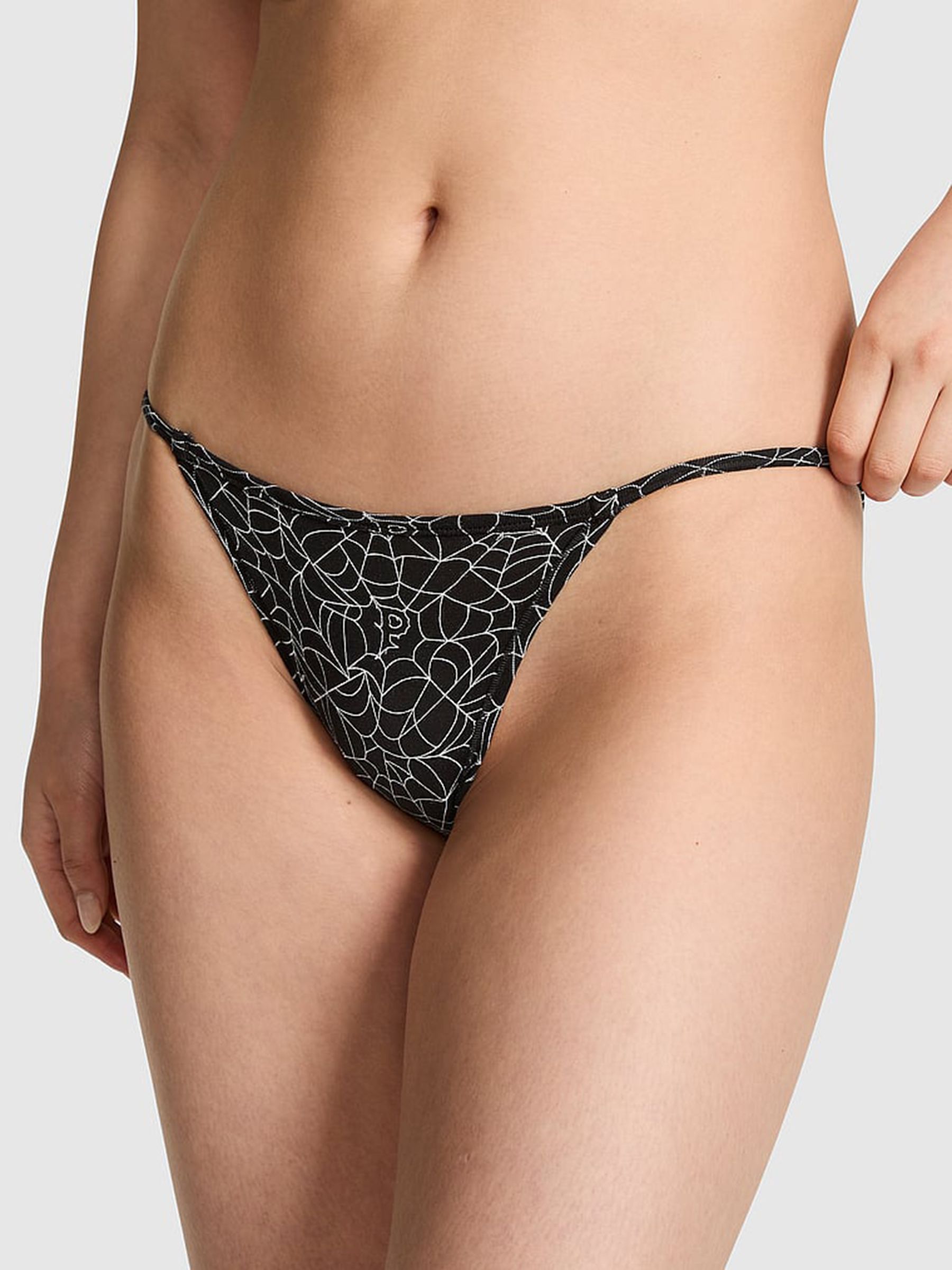 Black Spiderweb Print Bikini Cotton Knickers - Image 1 of 2