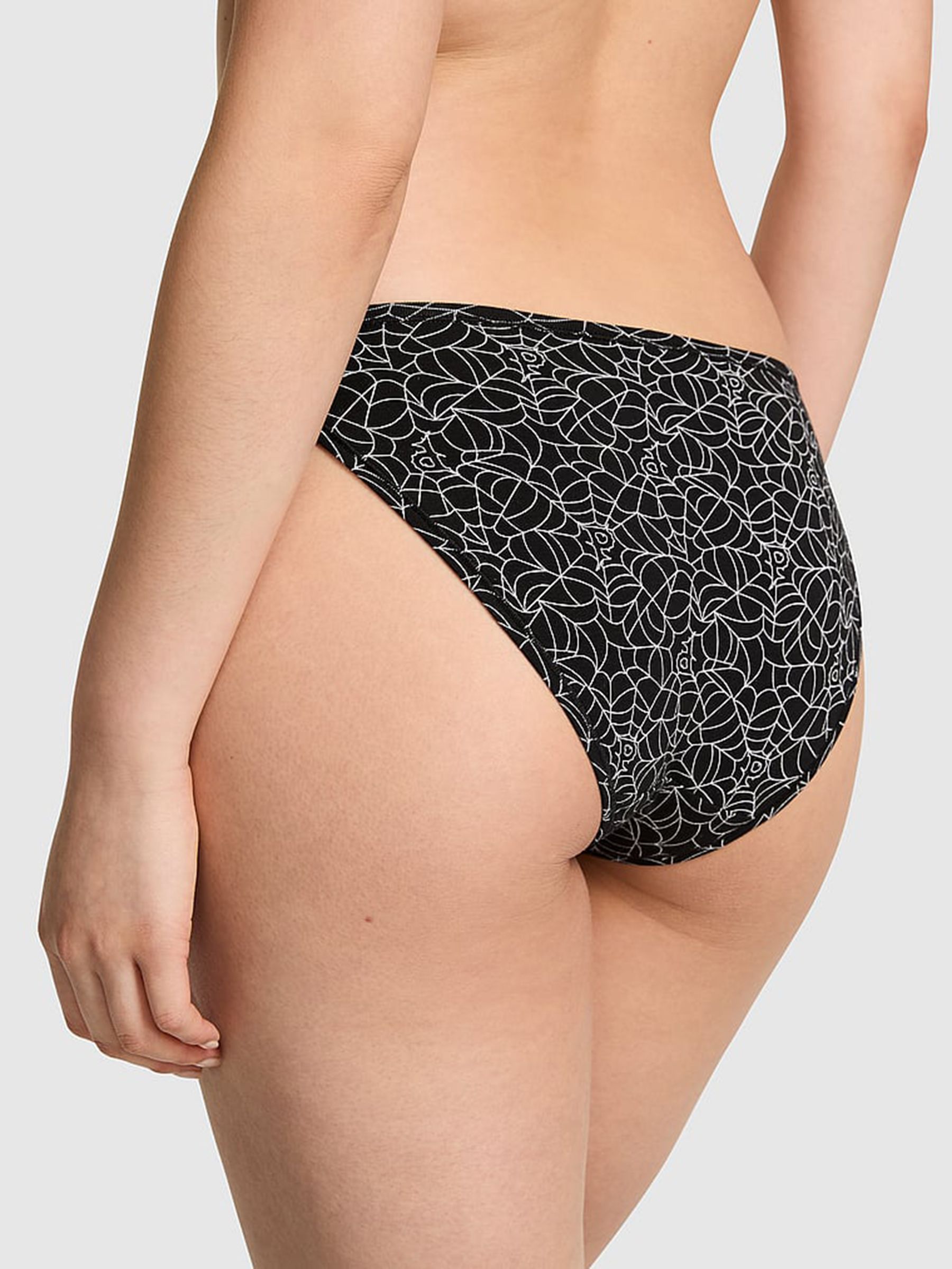 Black Spiderweb Print Bikini Cotton Knickers - Image 2 of 2
