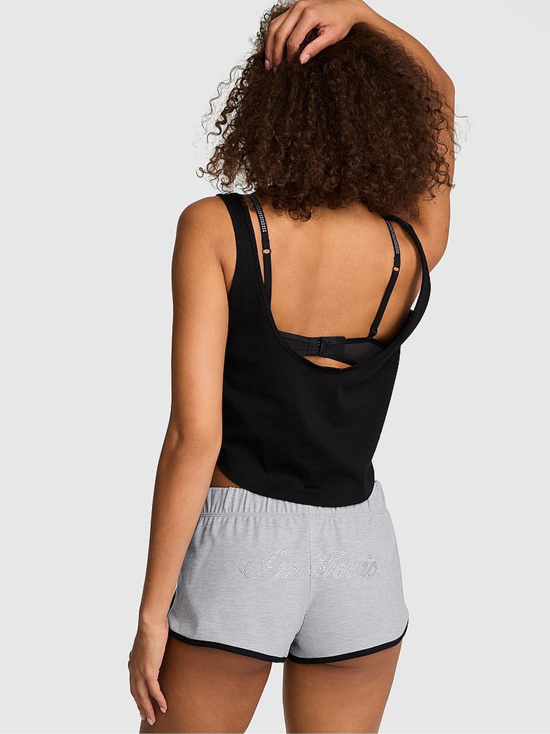Medium Heather Grey Modal Mini Shorts - Image 2 of 2