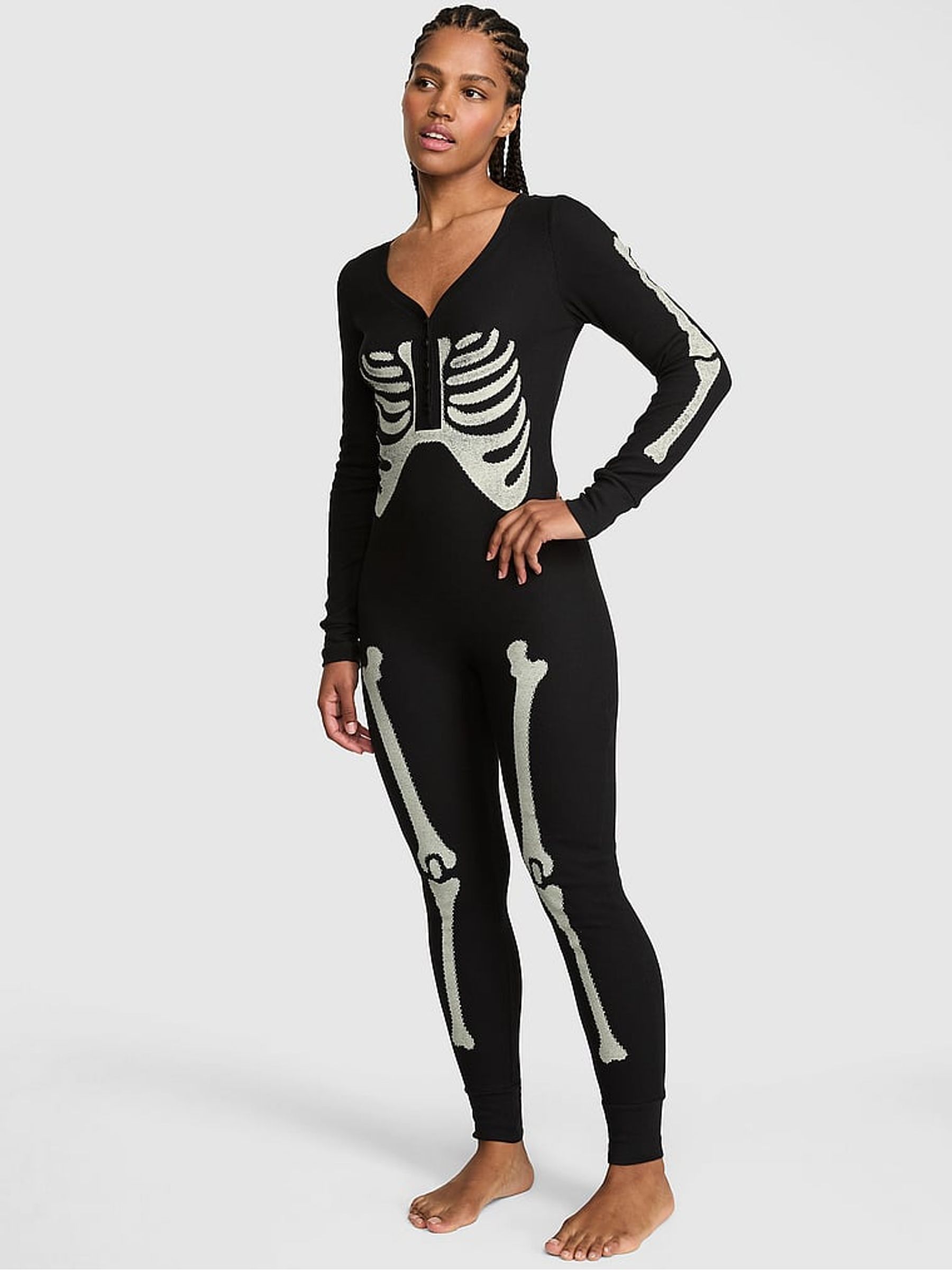 Black Skeleton Halloween Onesie - Image 2 of 4