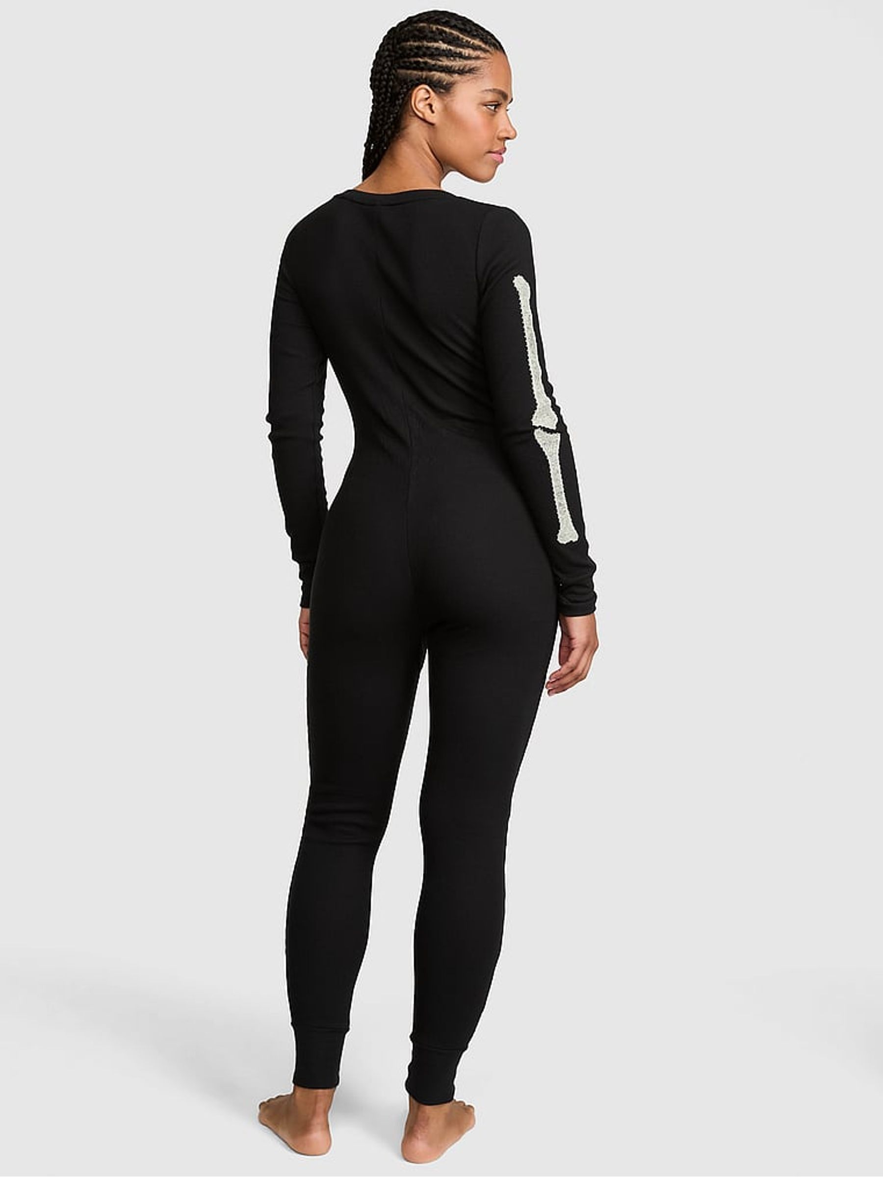 Black Skeleton Halloween Onesie - Image 3 of 4