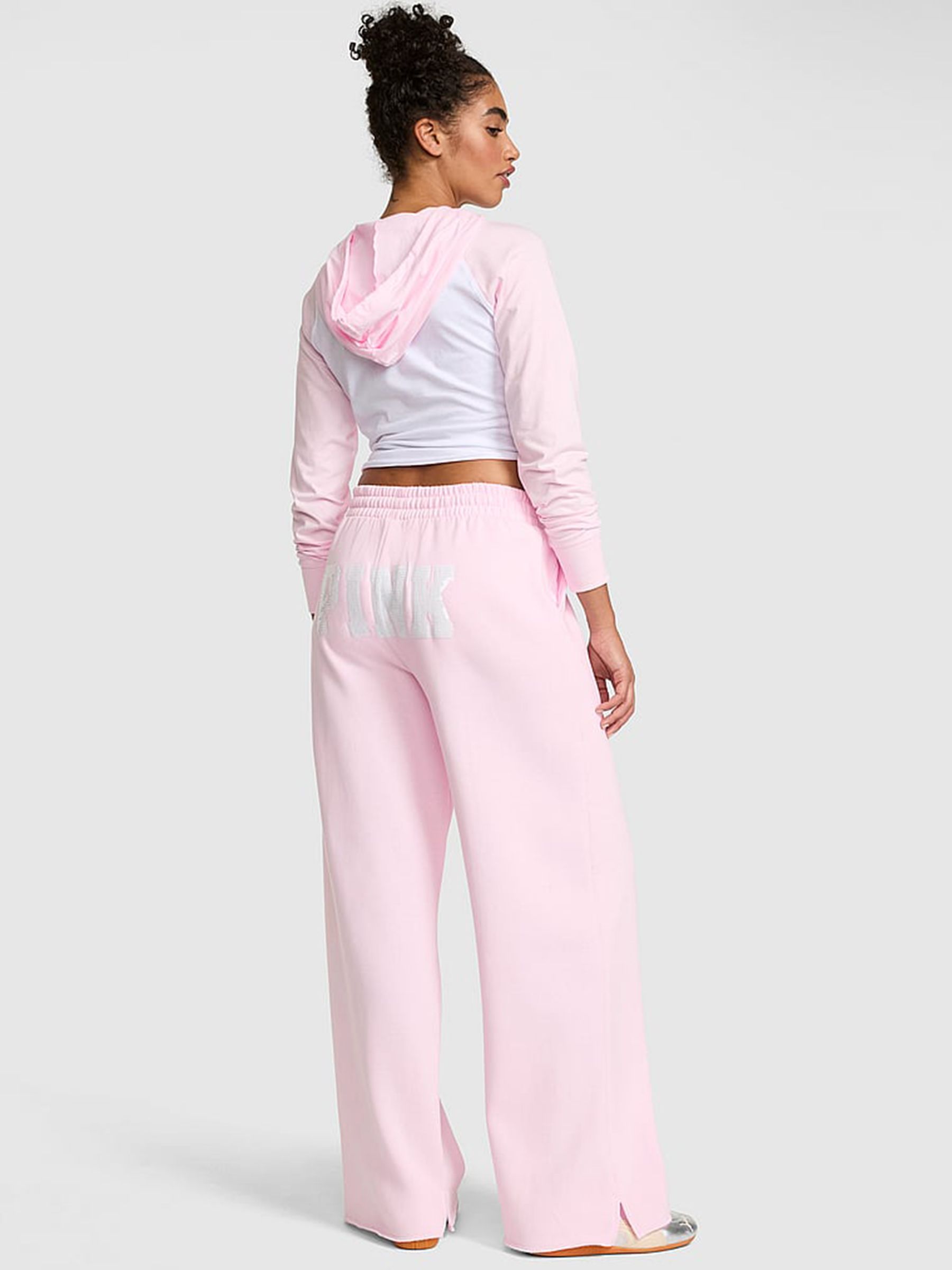 Pink Tulip Wide Leg Fleece Joggers - Image 2 of 2 Pink Tulip Wide Leg Fleece Joggers - Image 2 of 2