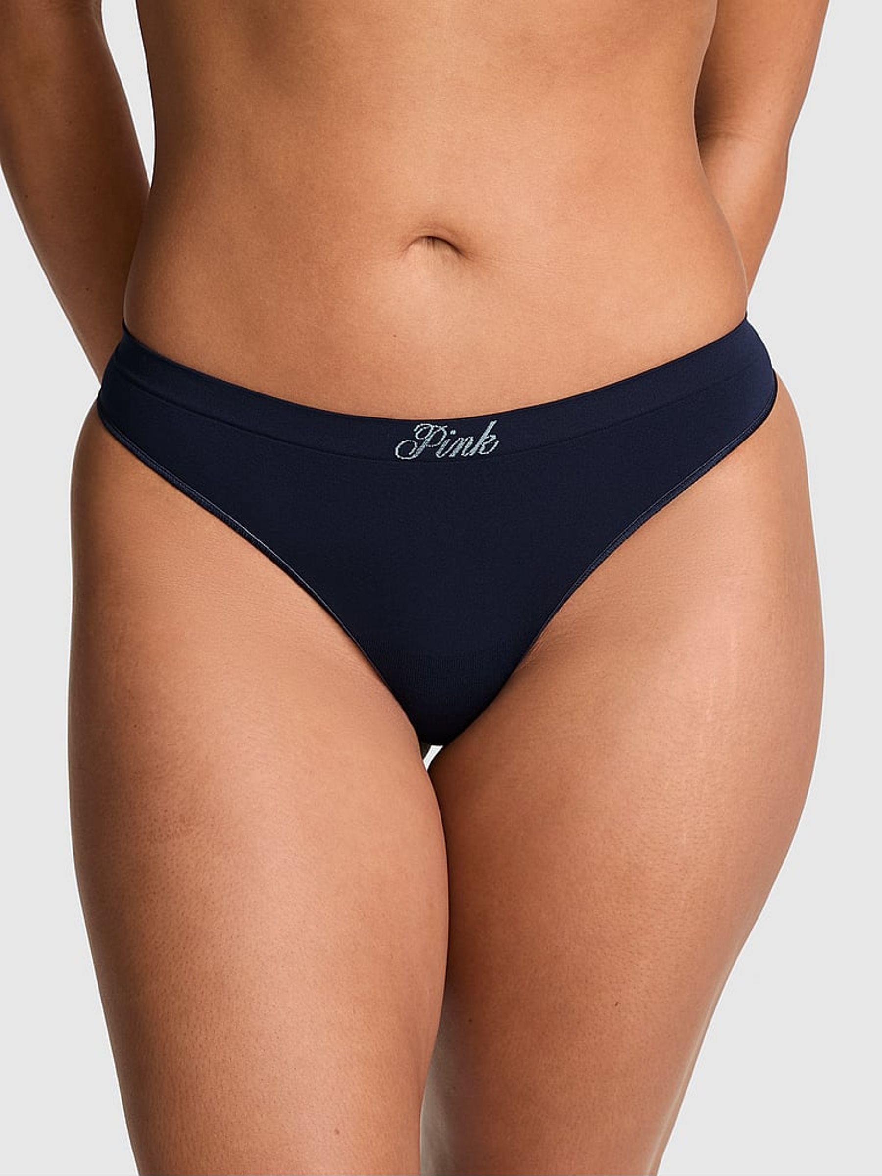 Noir Navy Blue Thong Seamless Knickers - Image 1 of 2 Noir Navy Blue Thong Seamless Knickers - Image 1 of 2
