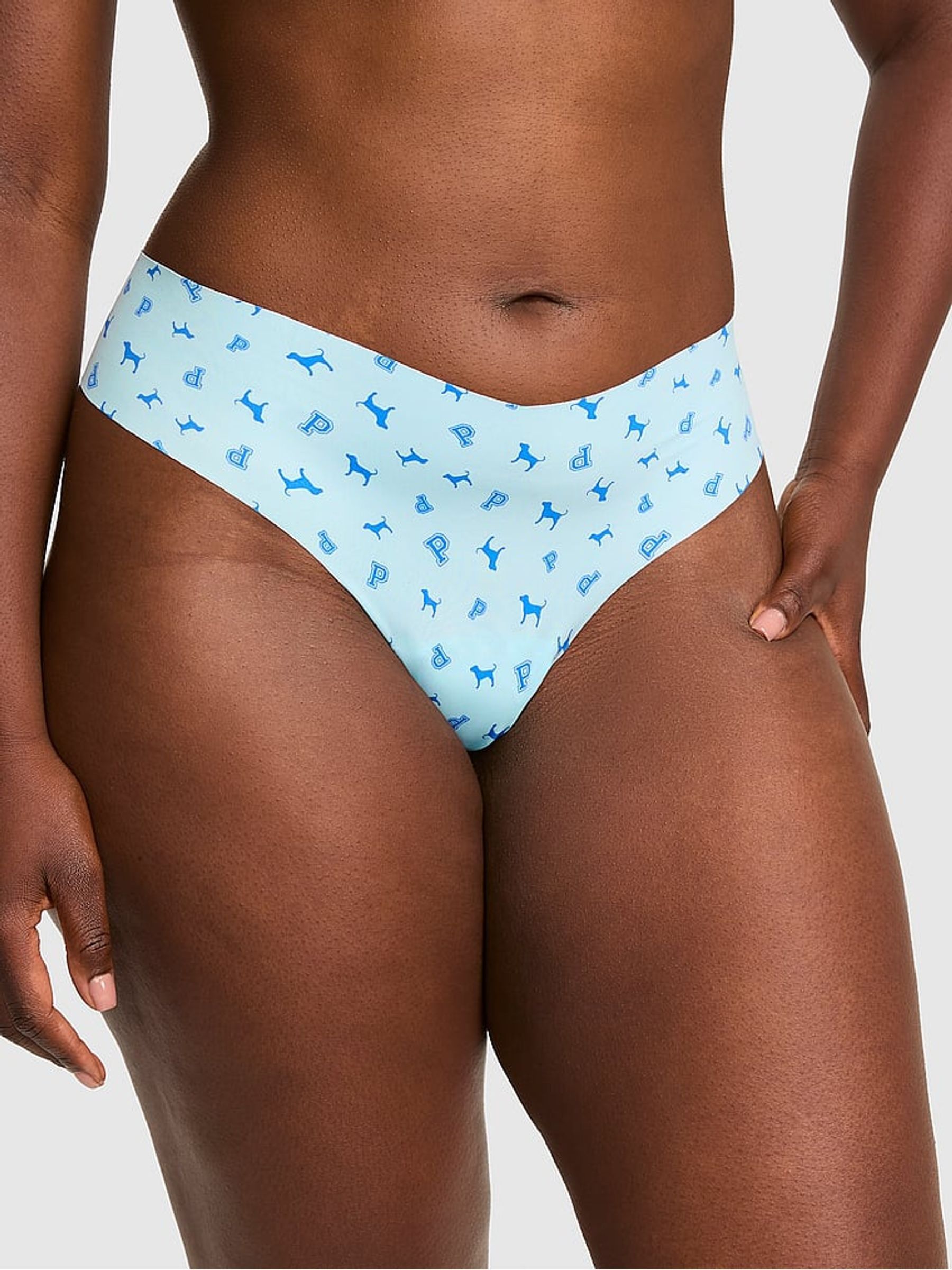 Stream Blue Dog Print Thong No Show Knickers - Image 1 of 2