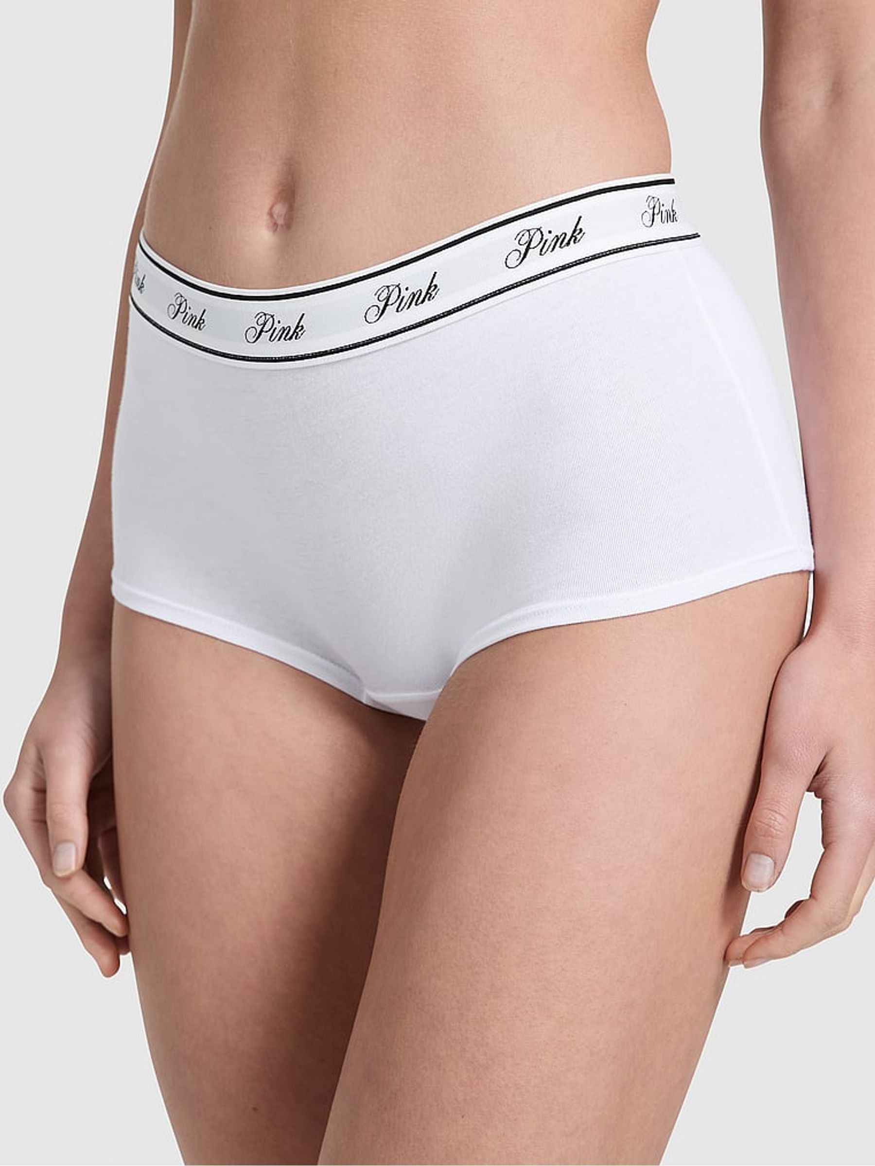Black/White/Nude/Brown/Pink Boyshort 5 Pack Logo Knickers - Image 2 of 3