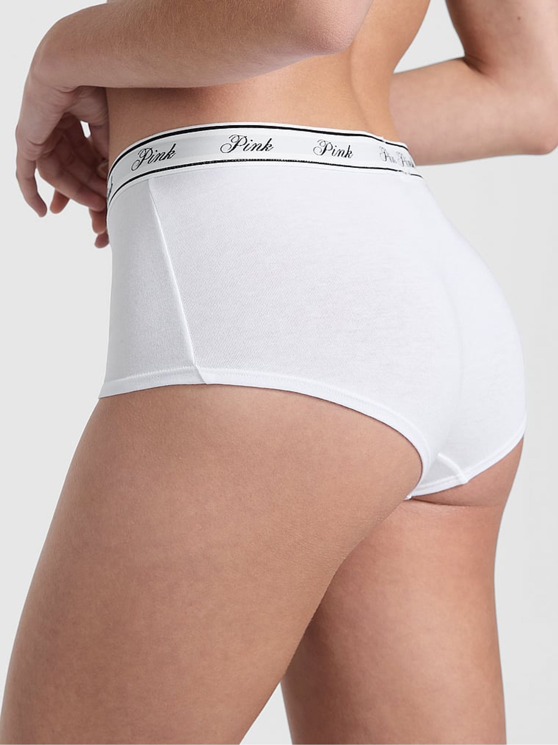 Black/White/Nude/Brown/Pink Boyshort 5 Pack Logo Knickers - Image 3 of 3