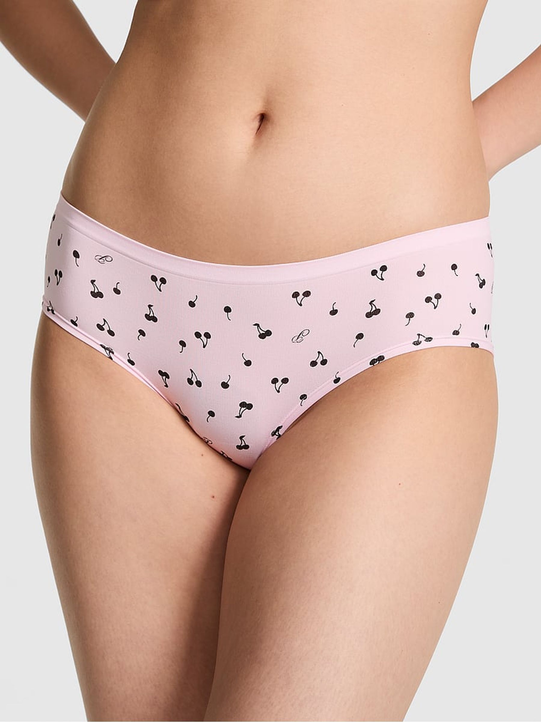 Pink Tulip Cherry Print Hipster Knickers - Image 1 of 2