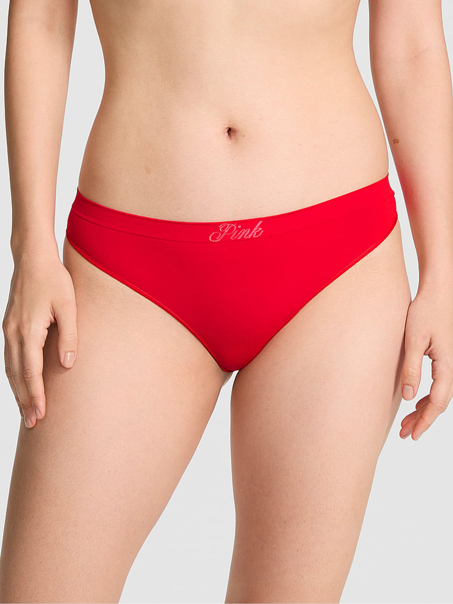 Red Lacquer Thong Seamless Knickers - Image 1 of 2 Red Lacquer Thong Seamless Knickers - Image 1 of 2