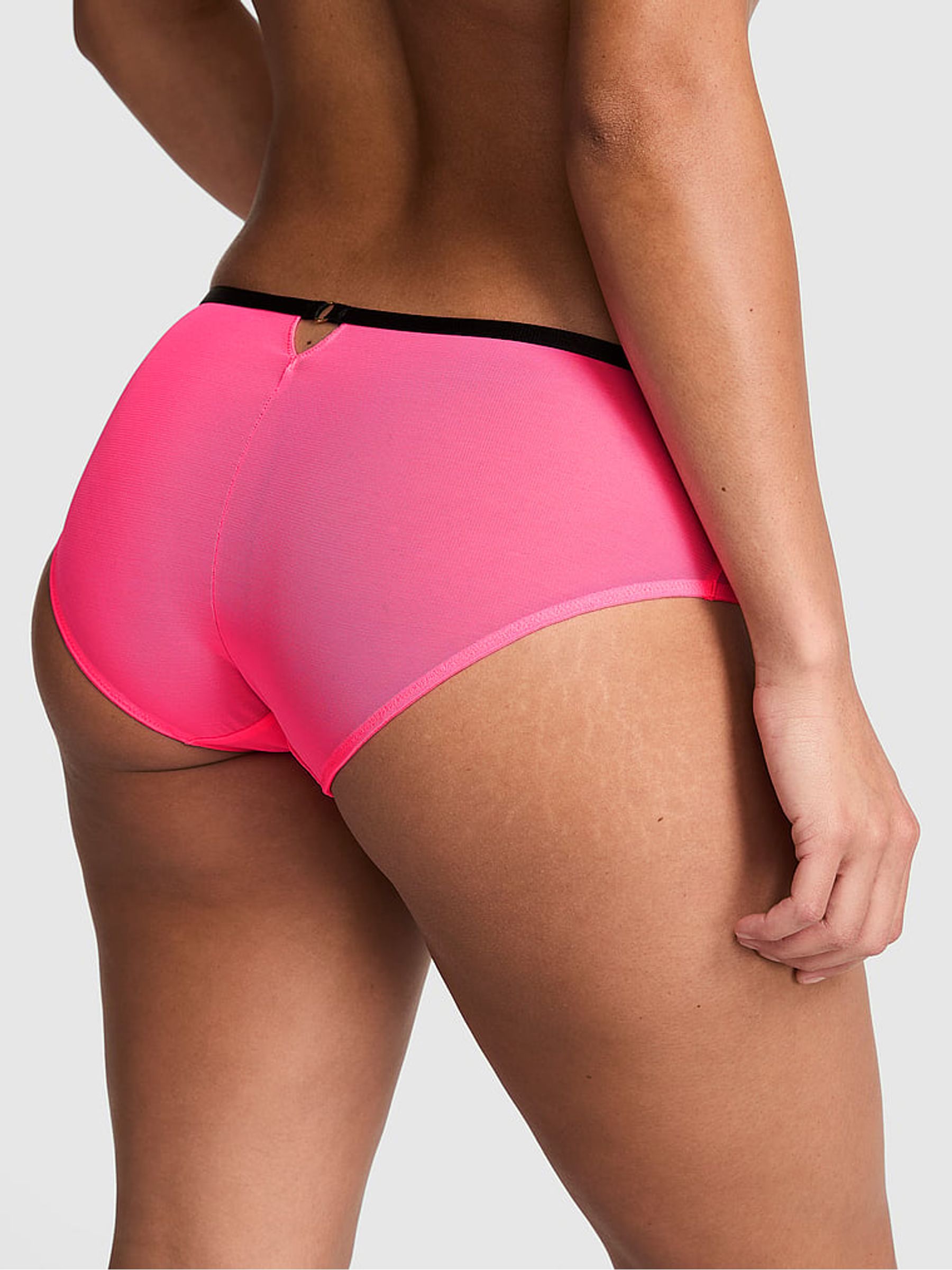 Fall for Me Pink Hipster Logo Mesh Knickers - Image 2 of 2