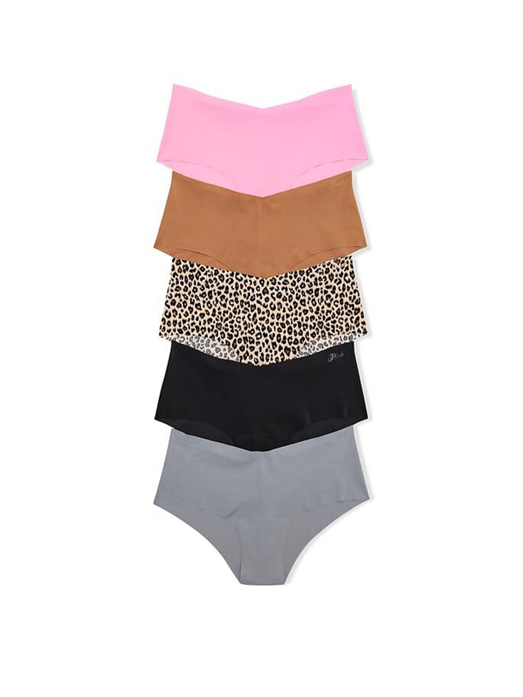 Black/Grey/Nude/Pink Cheeky 5 Pack No Show Knickers - Image 1 of 3 Black/Grey/Nude/Pink Cheeky 5 Pack No Show Knickers - Image 1 of 3