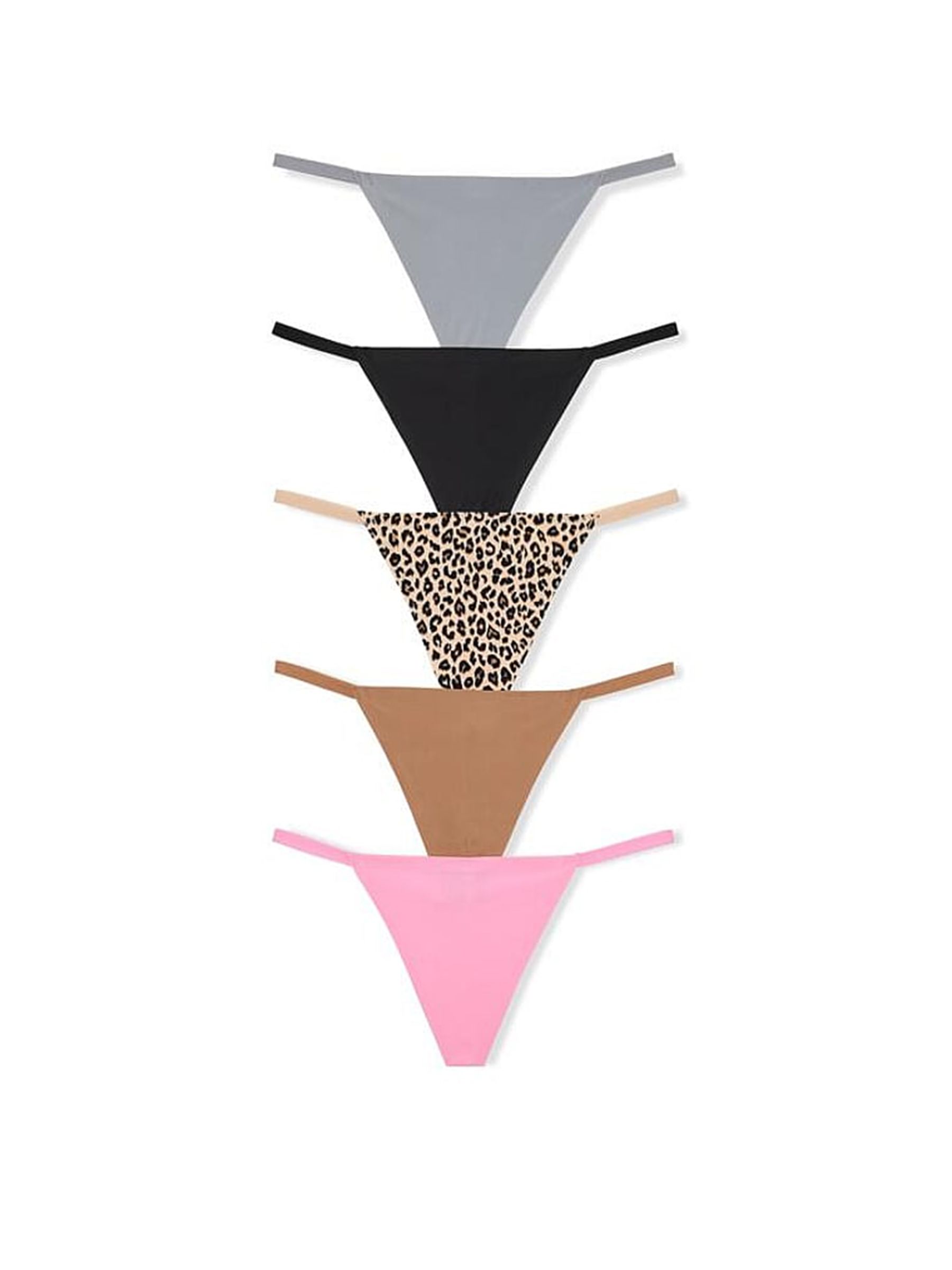 Black/Grey/Nude/Pink G String 5 Pack No Show Knickers - Image 1 of 1