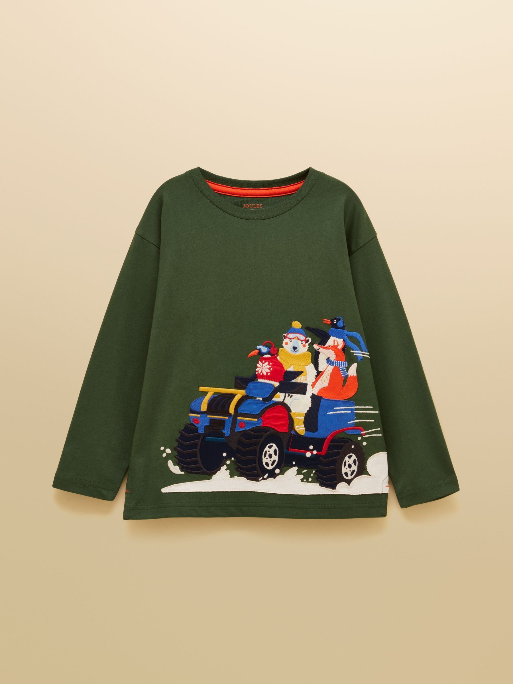 Boys' Finlay Green Long Sleeve Applique Graphic T-Shirt - Image 1 of 4 Boys' Finlay Green Long Sleeve Applique Graphic T-Shirt - Image 1 of 4