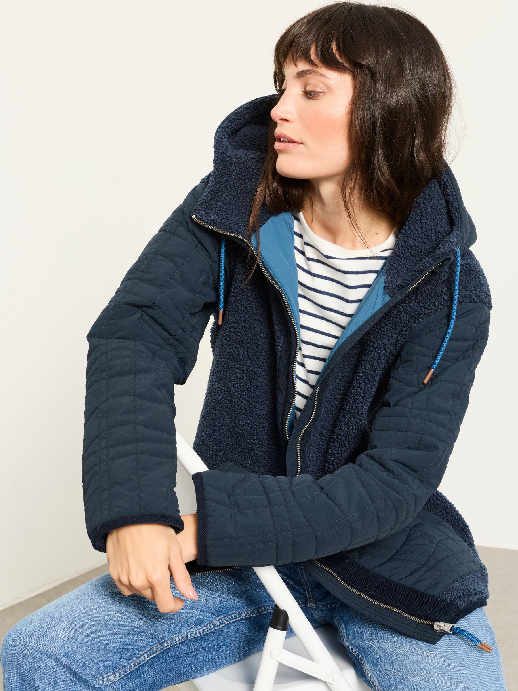 Clifton Navy Petite Fleece Jacket - Image 6 of 7