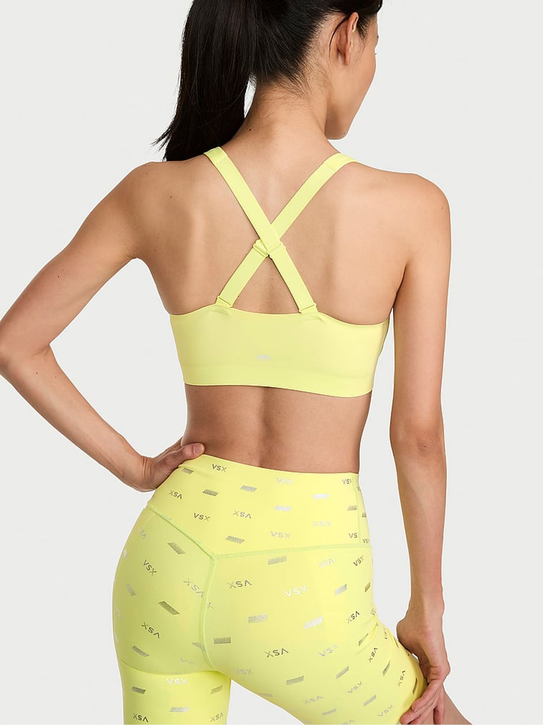 Lime Yellow Front Close Knockout™ High Impact Sports Bra - Image 2 of 2