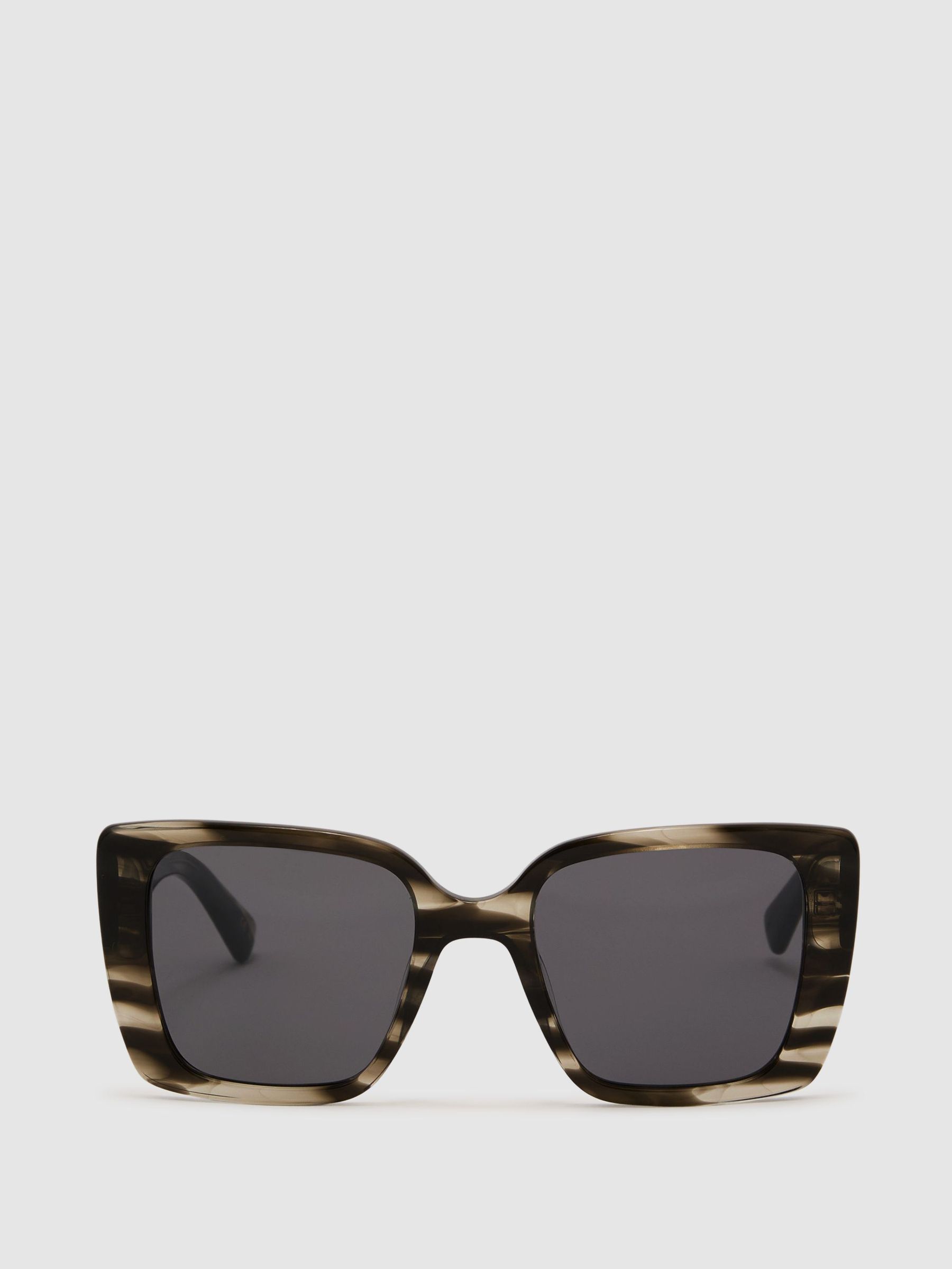 MESSYWEEKEND Oversized Square-Frame Sunglasses in Grey/Black - Image 1 of 4
