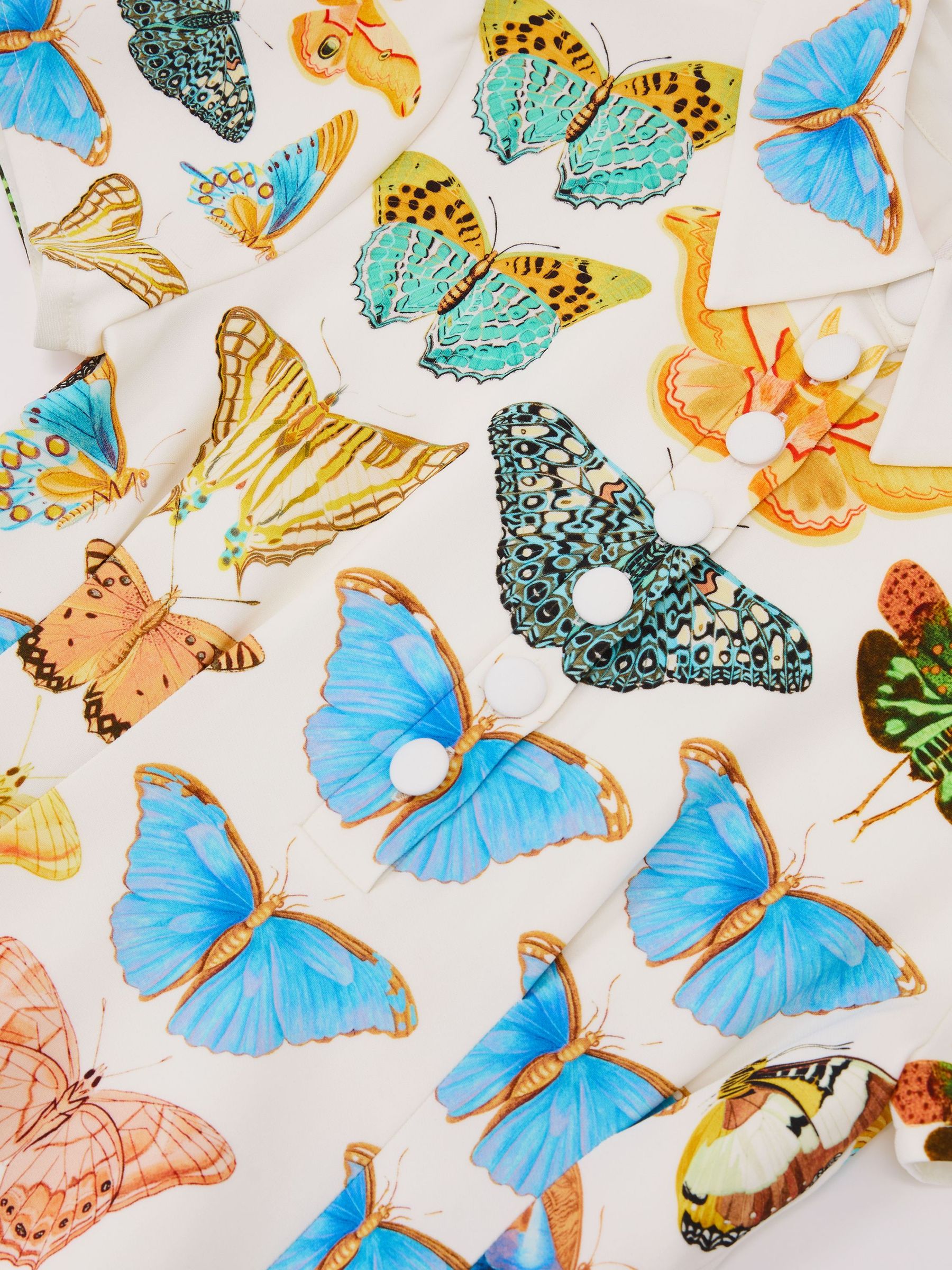 Reiss | NYBG Butterfly-Print Mini Dress in Ivory - Image 6 of 6