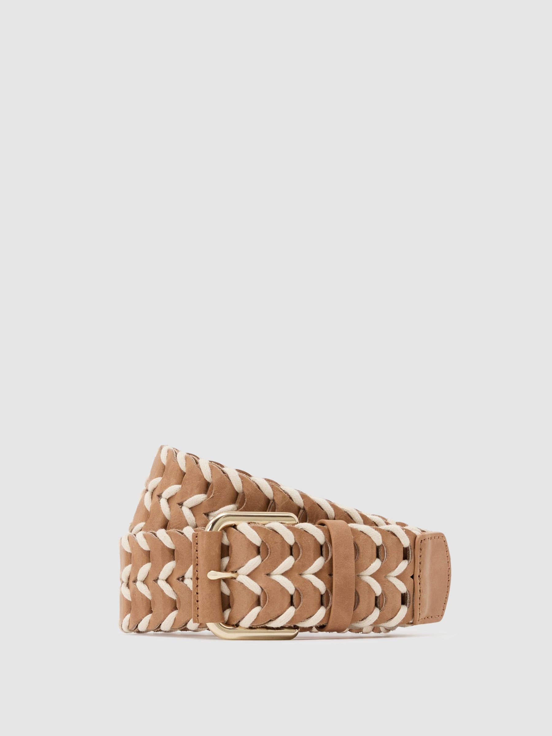 Atelier Leather Braided Waist Belt in Neutral - image 1