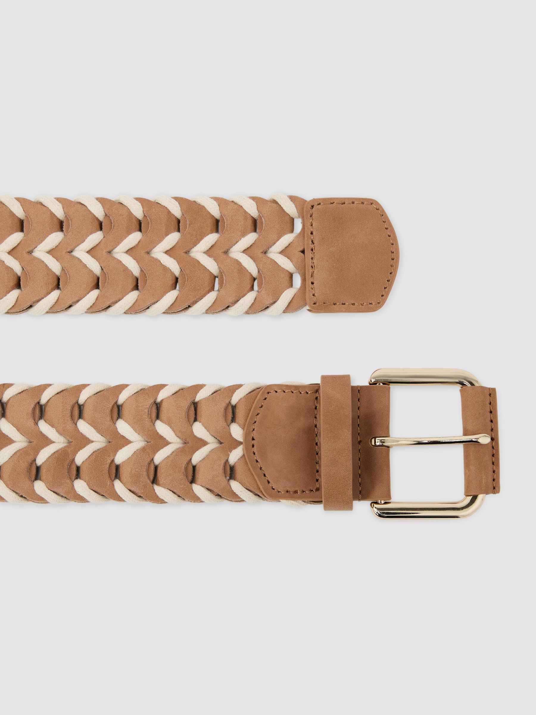 Atelier Leather Braided Waist Belt in Neutral - Image 4 of 4