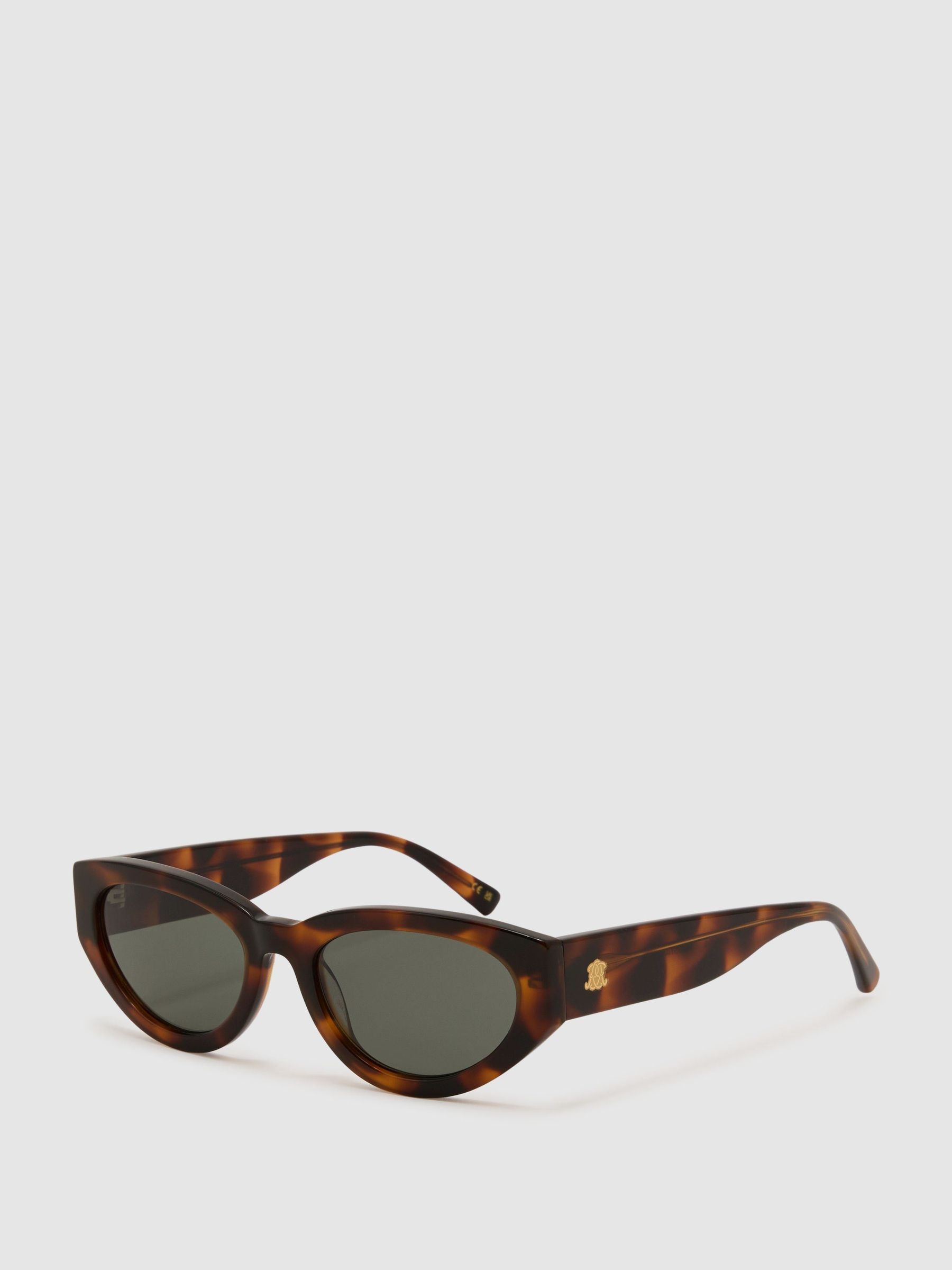 MESSYWEEKEND Oval-Frame Tortoiseshell Sunglasses in Tortoiseshell - Image 2 of 3