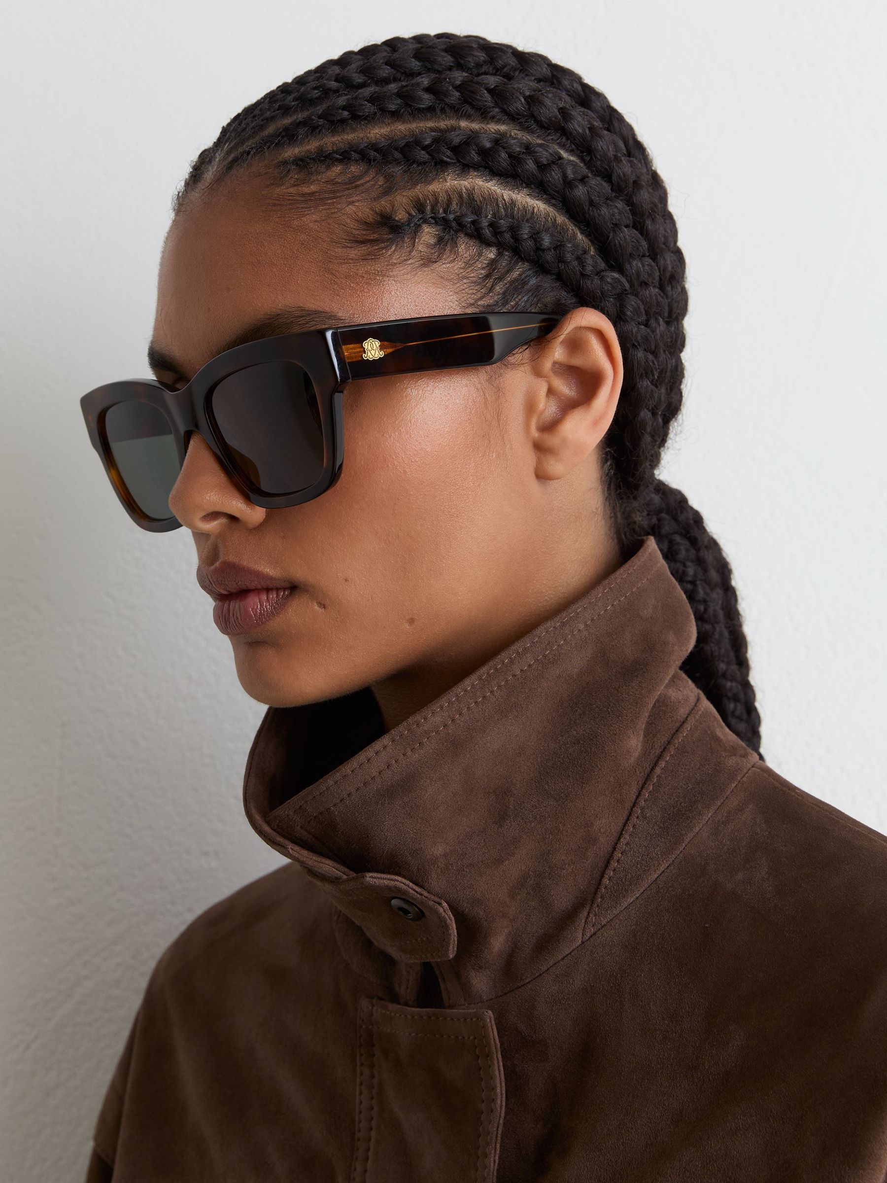 MESSYWEEKEND Square-Frame Sunglasses in Tortoise - Image 2 of 4