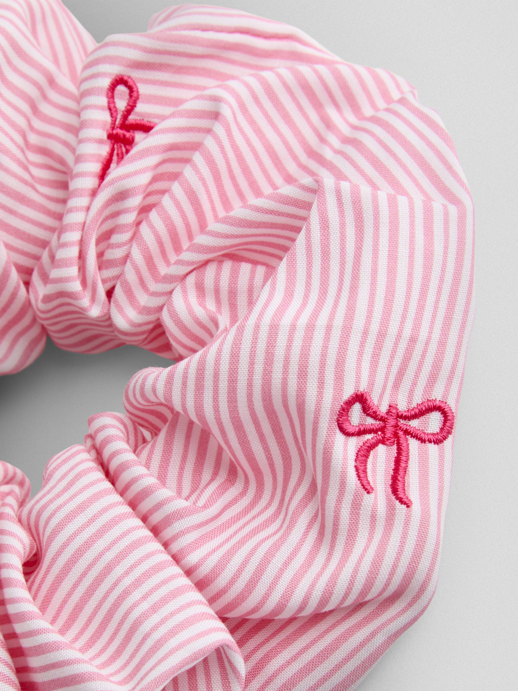 Bright Pink Large Bow Embroidered Scrunchie - Image 4 of 4