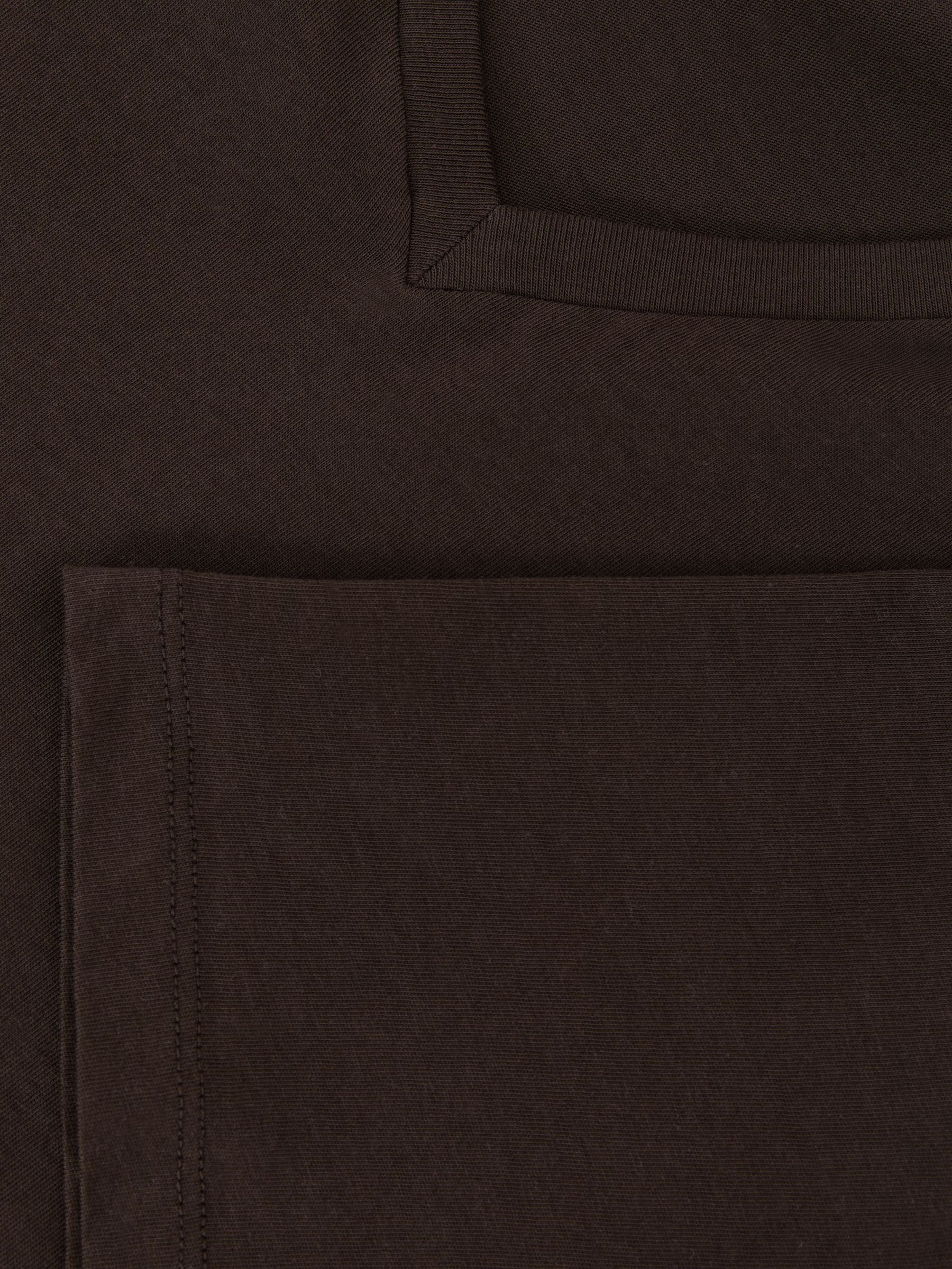Cotton V-neck Tailored-Fit T-Shirt in Coco Brown - Image 6 of 6