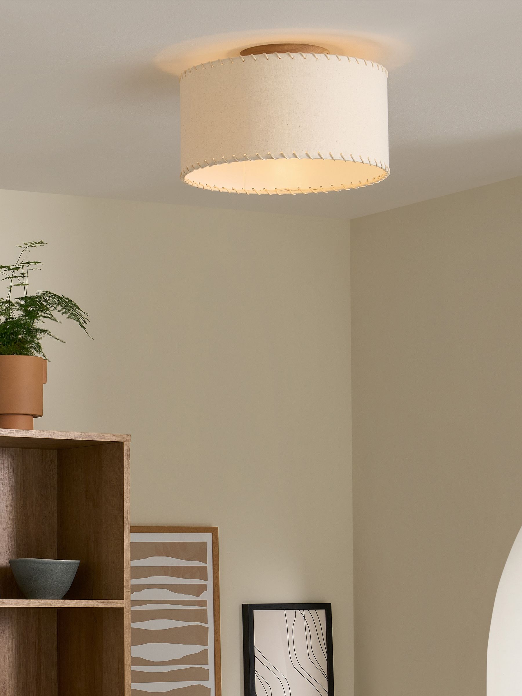 Neutra Flush Fitting Ceiling Light in Cream - Image 1 of 6 Neutra Flush Fitting Ceiling Light in Cream - Image 1 of 6