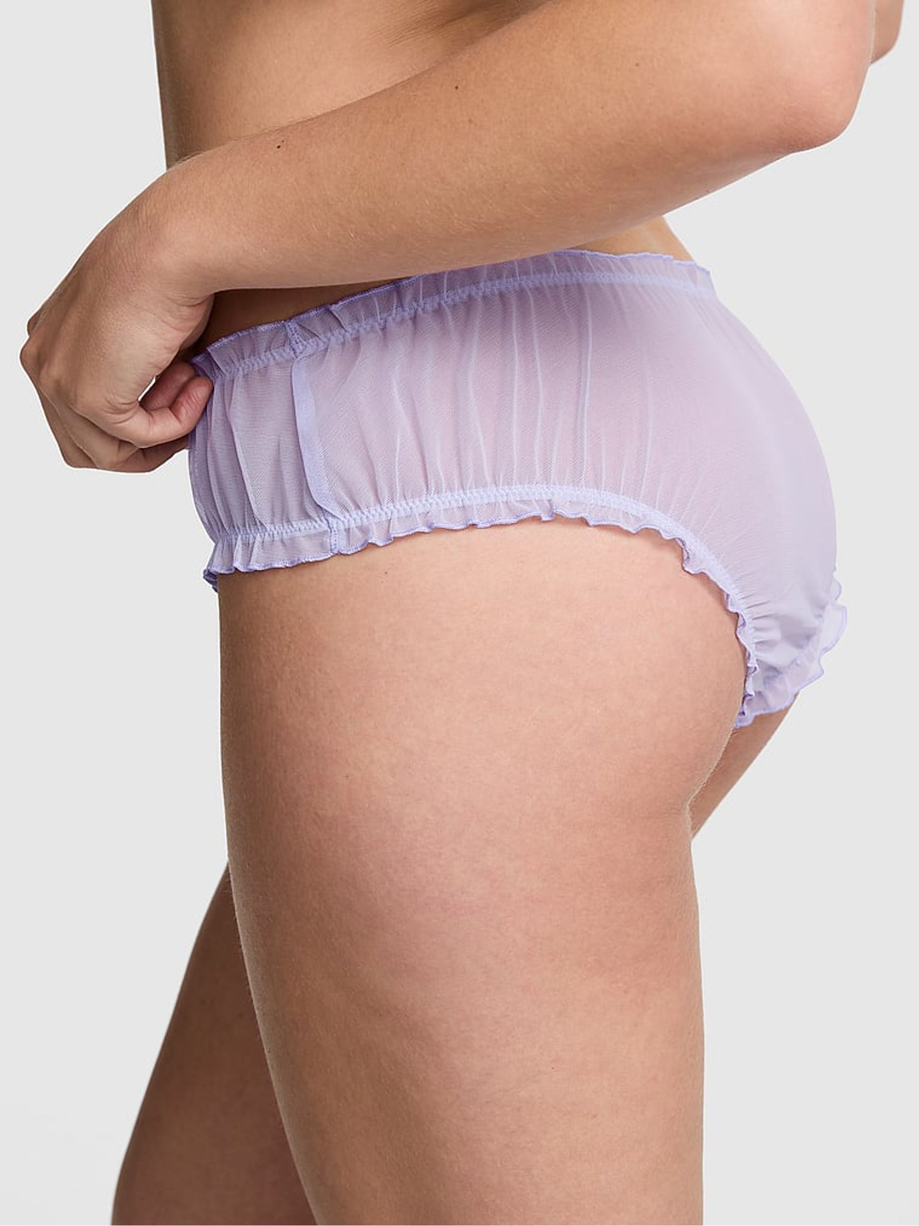 Sweet Lavender Purple Cheeky Mesh Knickers - Image 2 of 2