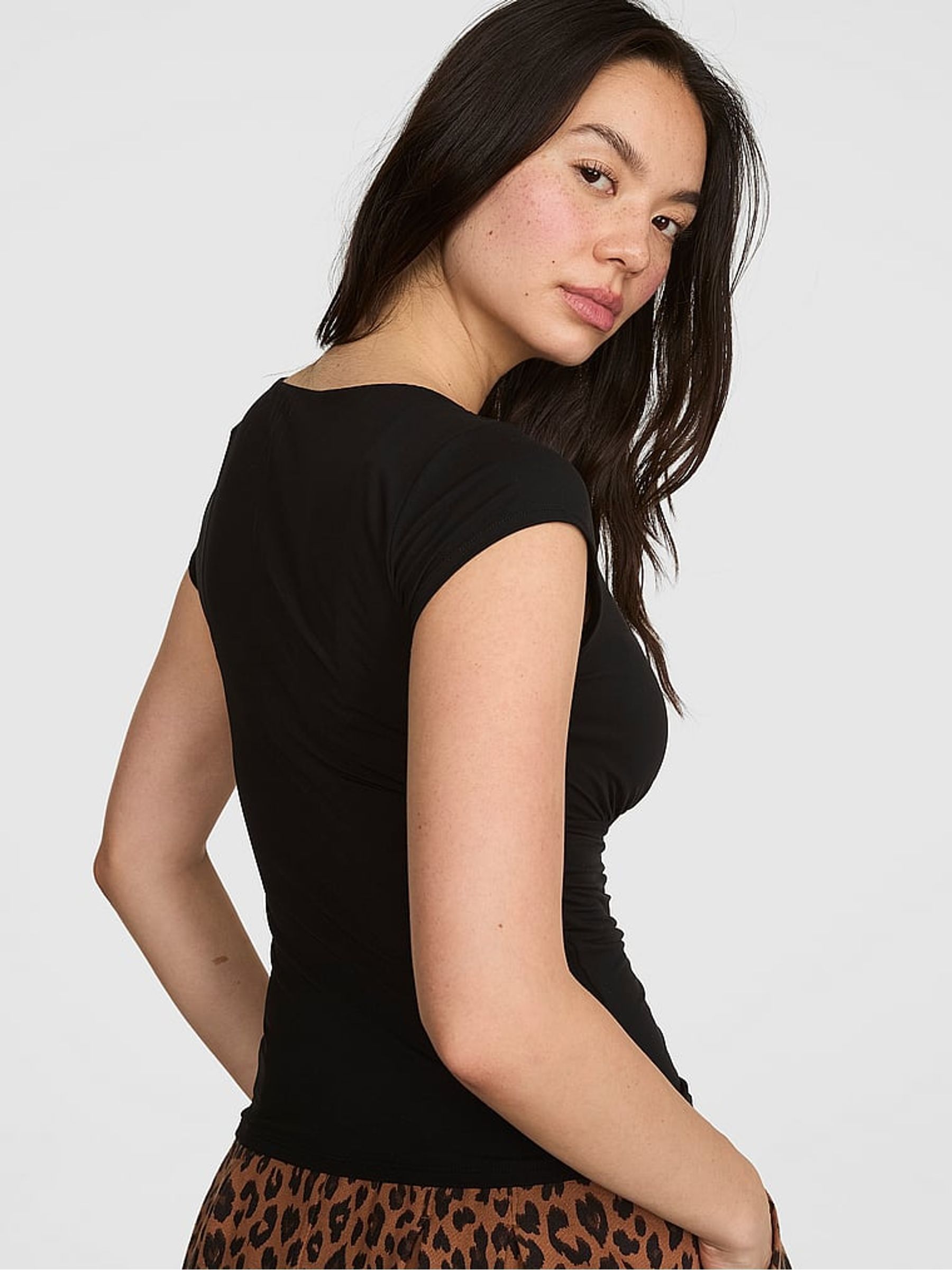 Black Plunge T-Shirt - Image 2 of 2