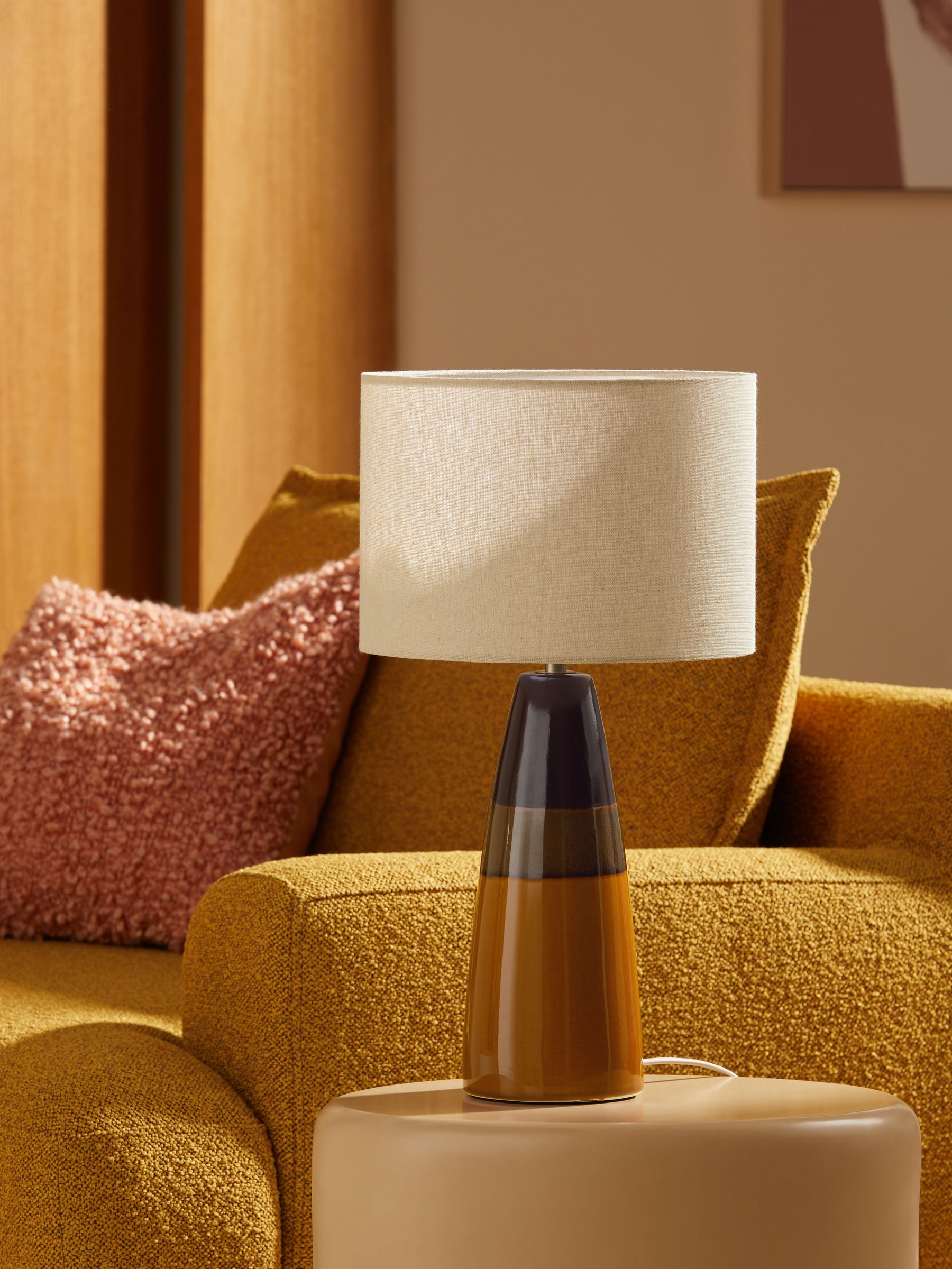 Vince Table Lamp in Brown/Cream - Image 2 of 6