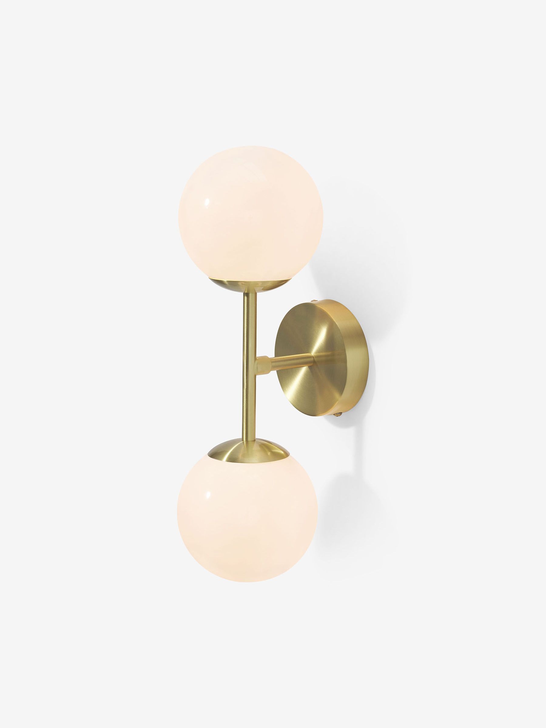 Globe Wall Light in Brass/ Opal - Image 2 of 2