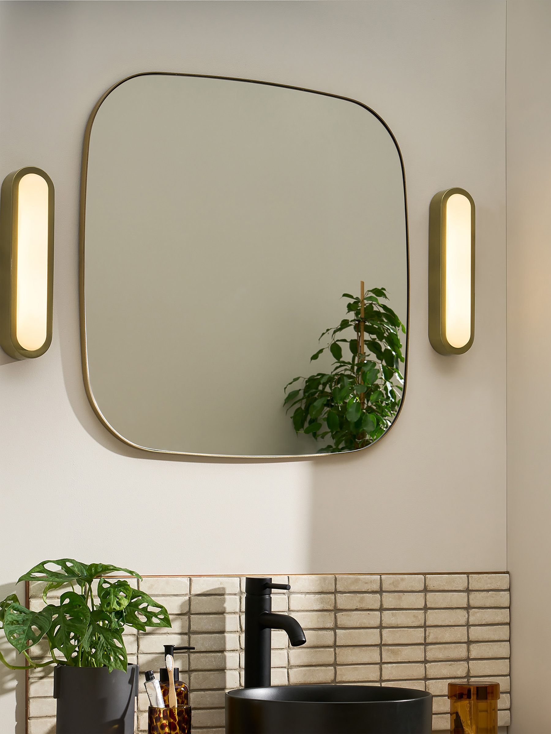 Nura Flush Bathroom Wall Light in Brass - Image 1 of 3 Nura Flush Bathroom Wall Light in Brass - Image 1 of 3