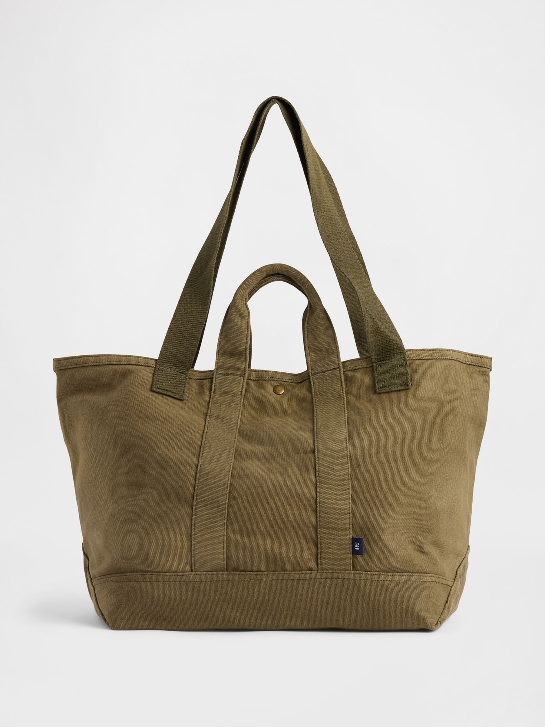 Green Waxed Canvas Tote Bag - Image 1 of 2