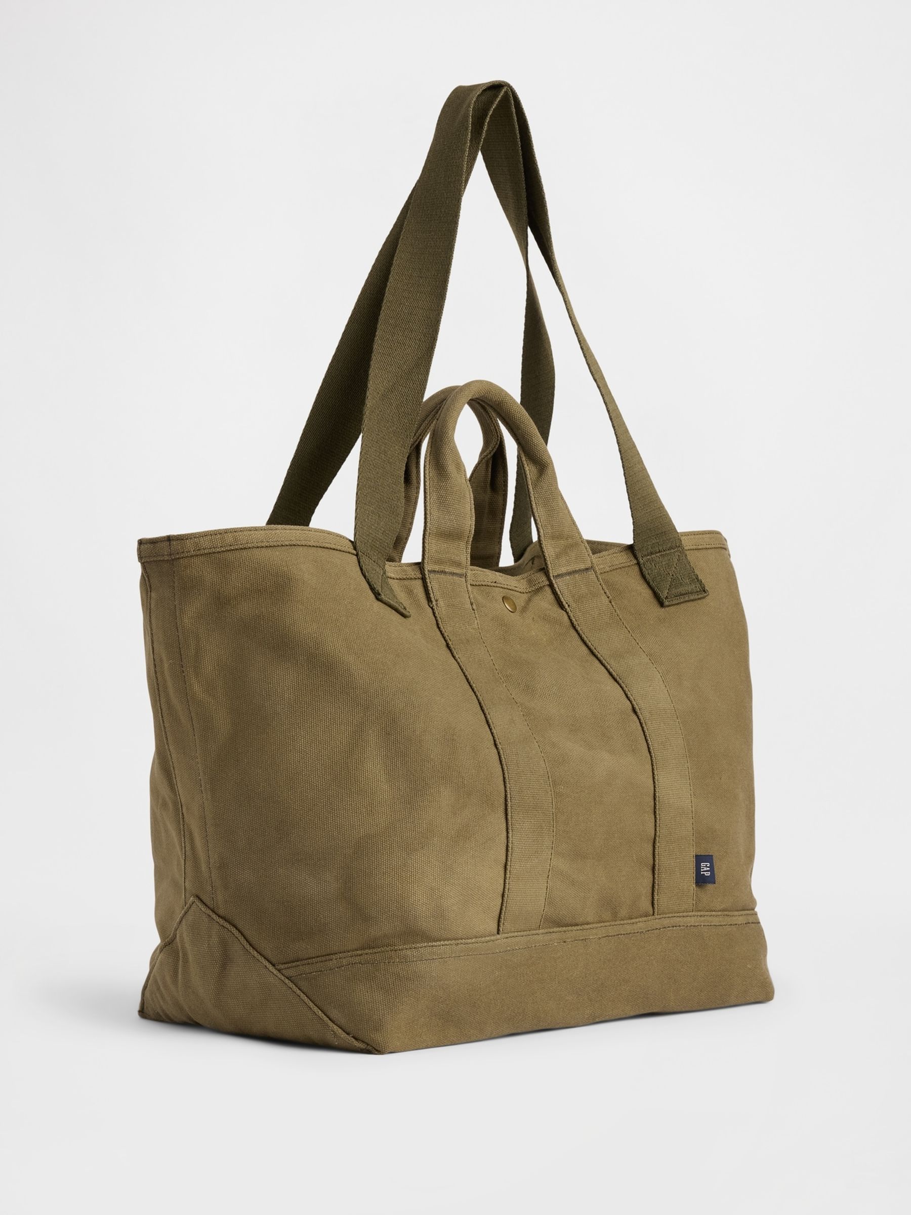 Green Waxed Canvas Tote Bag - Image 2 of 2