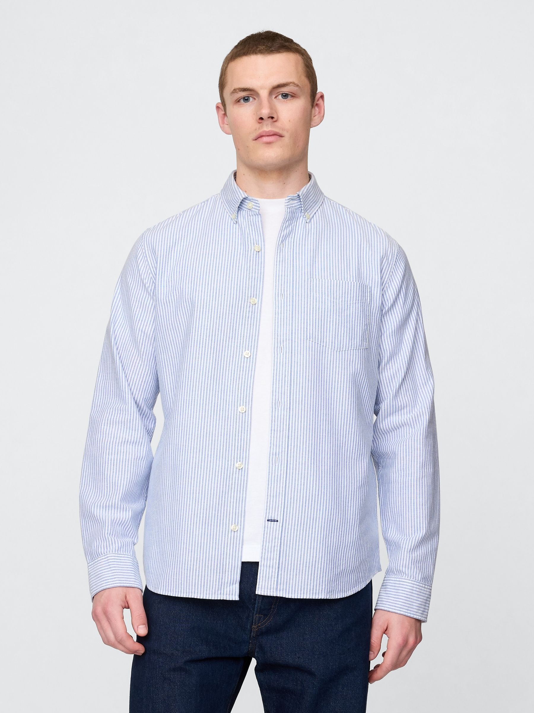 Blue stripe Oxford Shirt - Image 1 of 4