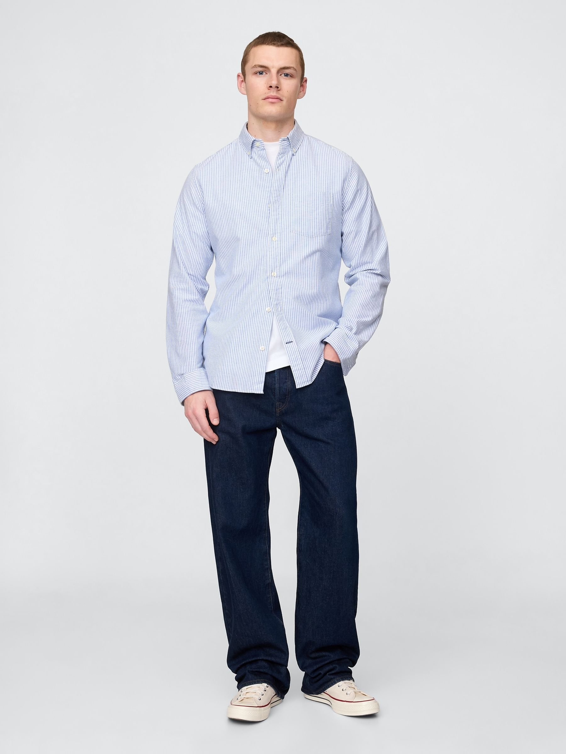 Blue stripe Oxford Shirt - Image 3 of 4