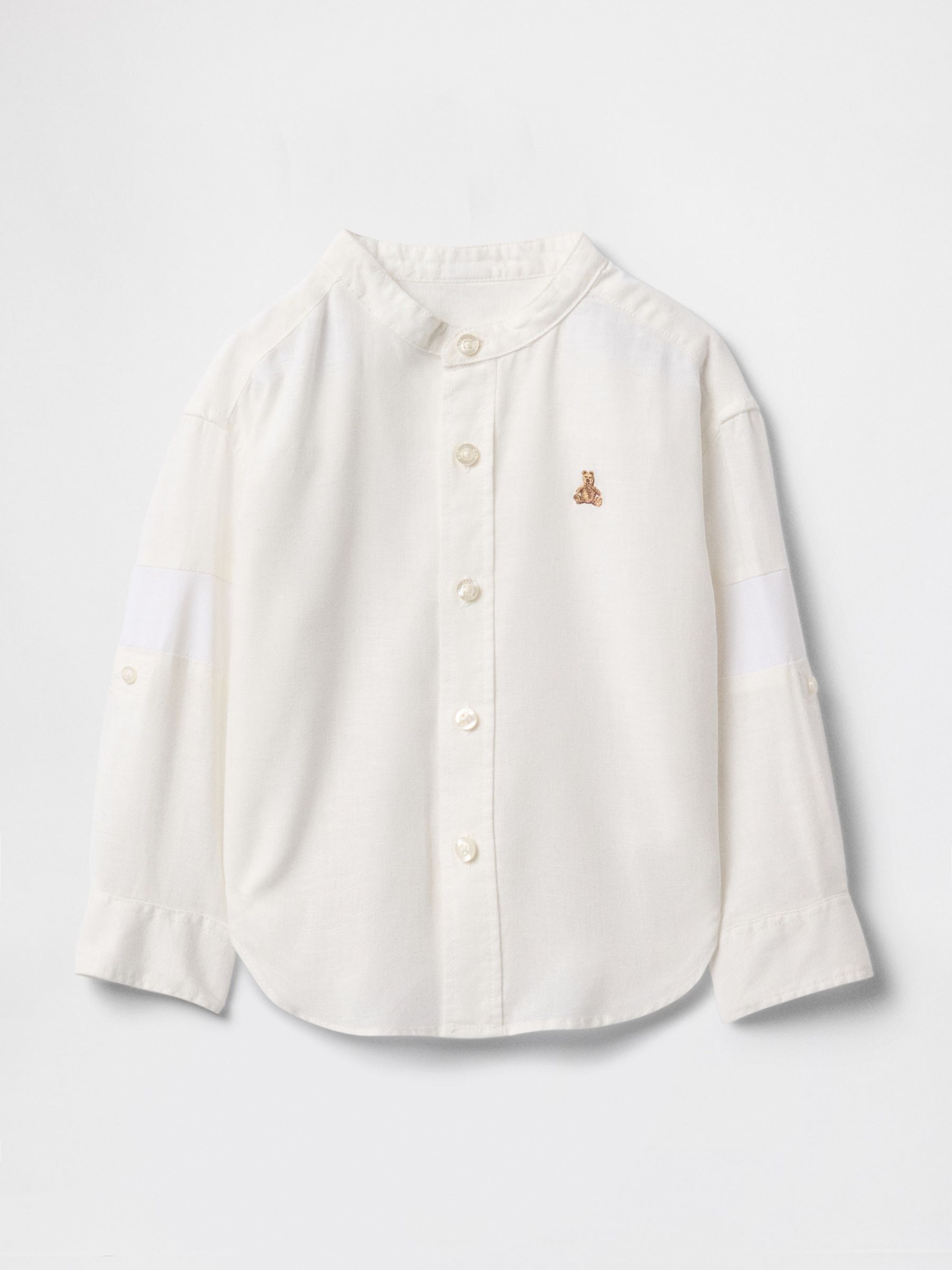 Navy/White Linen-Cotton Shirt - Image 1 of 2