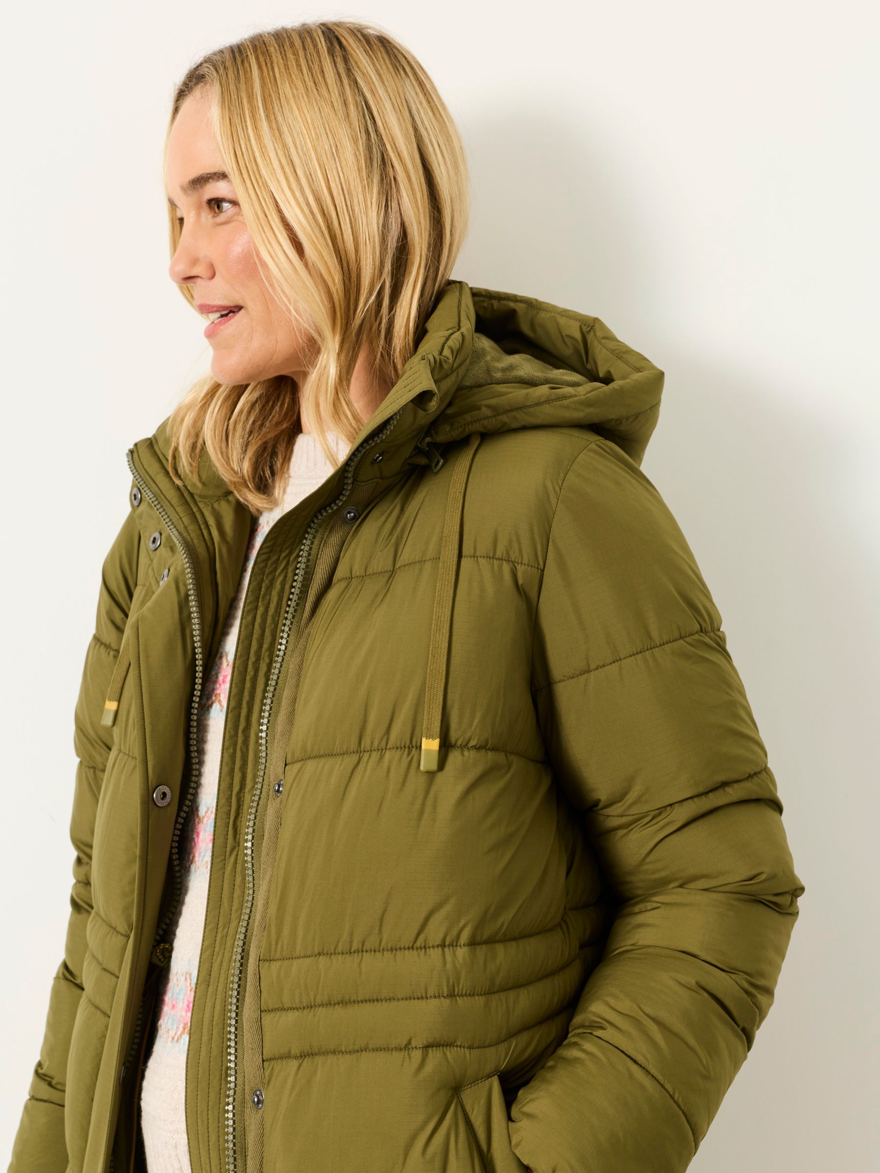 Chester Green Longline Puffer Coat | FatFace