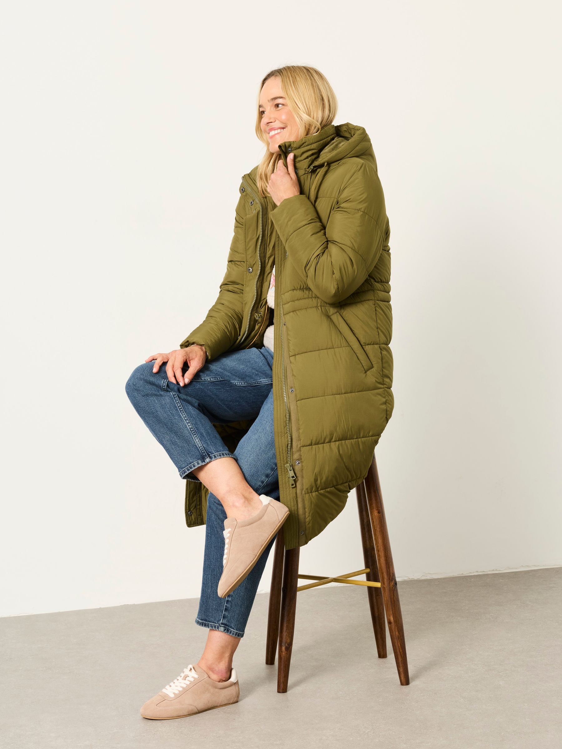 Chester Green Longline Puffer Coat - Image 6 of 7