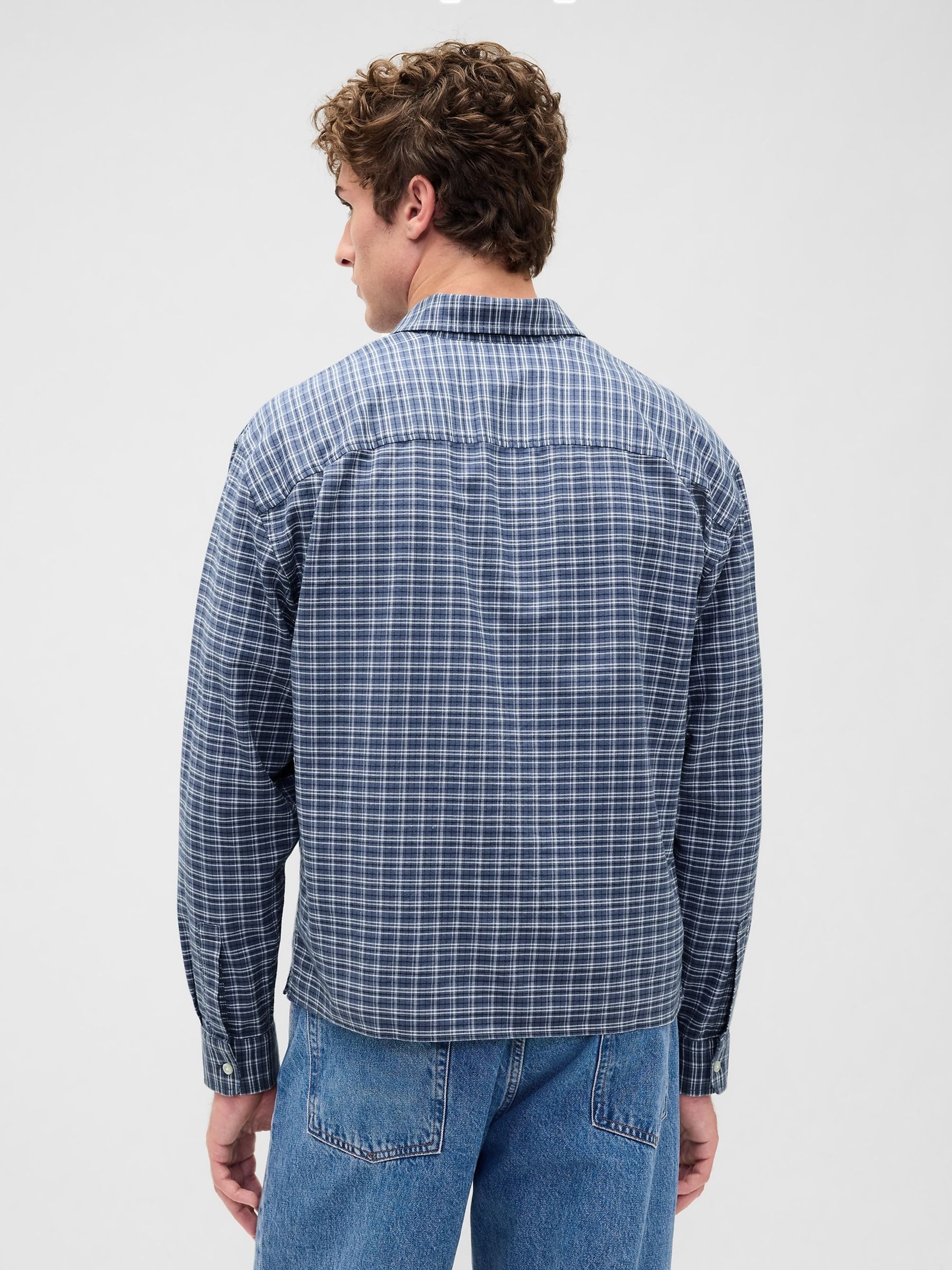 Blue Relaxed Straight-Hem Oxford Shirt - Image 2 of 4