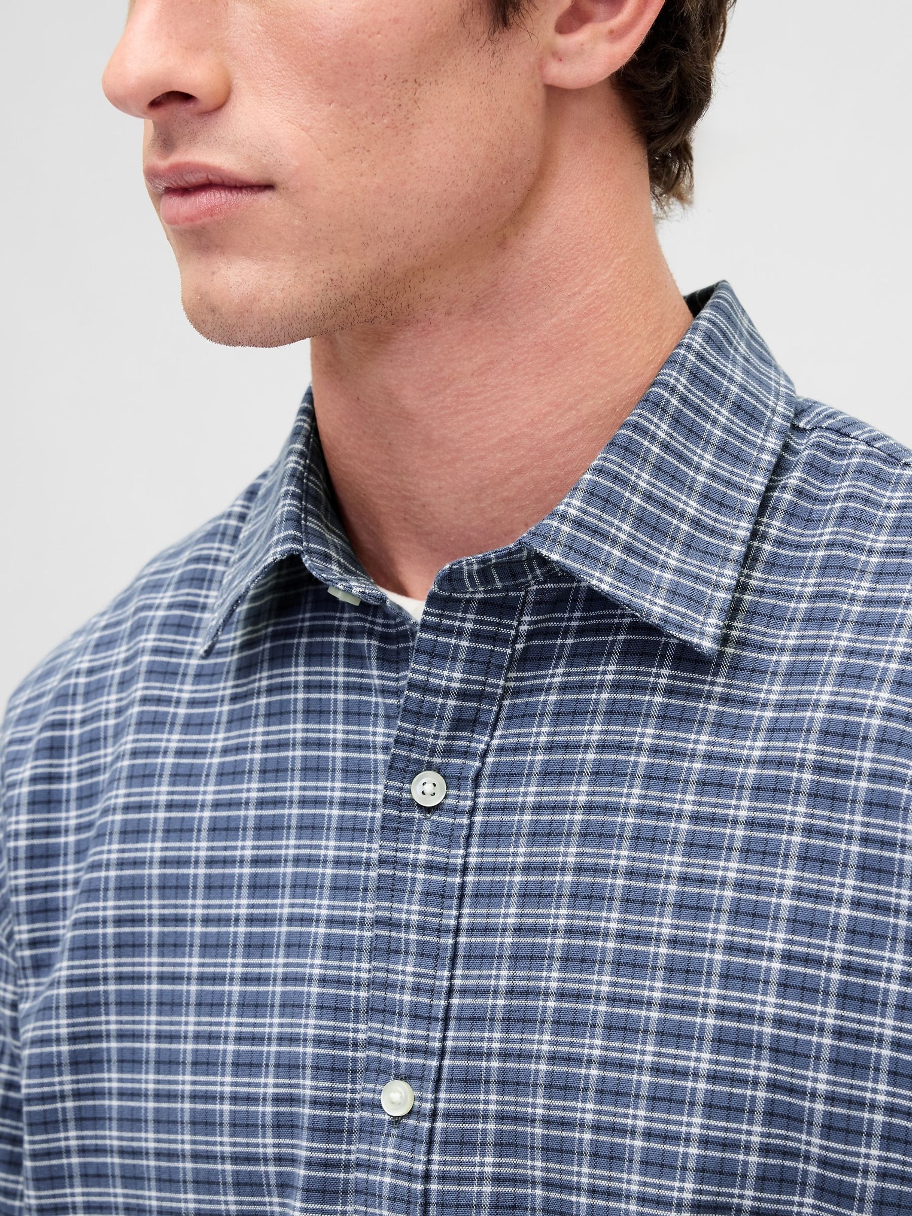 Blue Relaxed Straight-Hem Oxford Shirt - Image 4 of 4